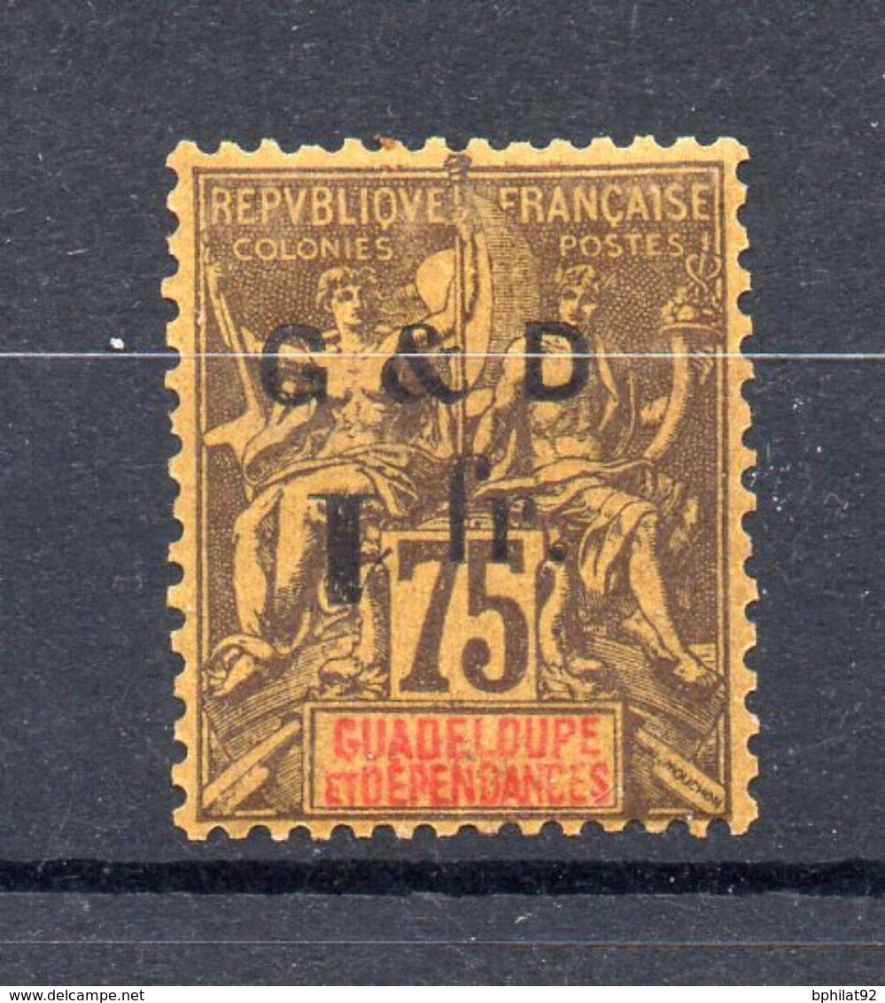 !!! GUADELOUPE : N°49f CHIFFRE 1 RENVERSE NEUF * - Unused Stamps