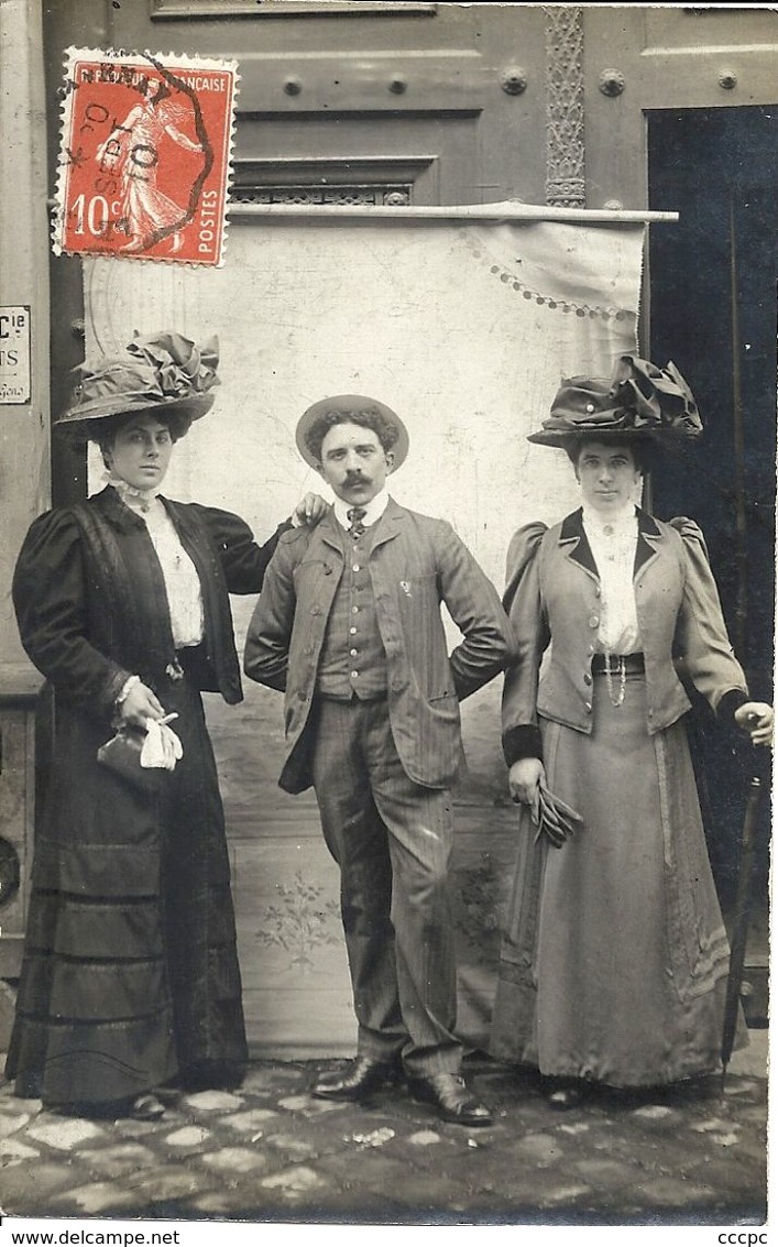 CPA Carte Photo Environs De Guérande - Personnes Habillées En Costume D'époque - Guérande