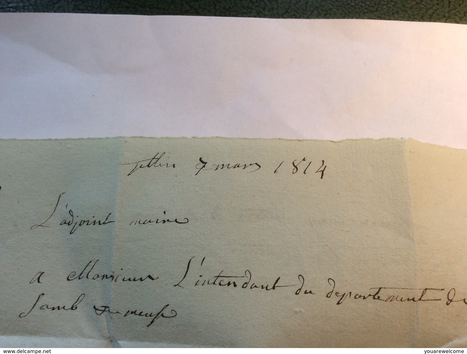 Luxembourg Prephilatelie MARCHE Lettre De Tellin 1814 > Namur (Belgique France Departement Conquis Sambre Et Meuse Cover - ...-1852 Préphilatélie