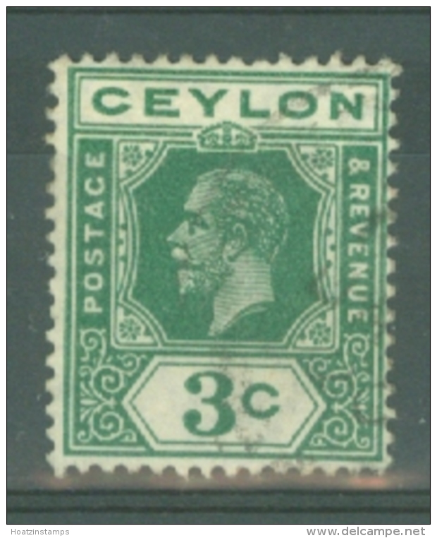 Ceylon: 1912/25   KGV   SG302   3c     Used - Ceylon (...-1947)