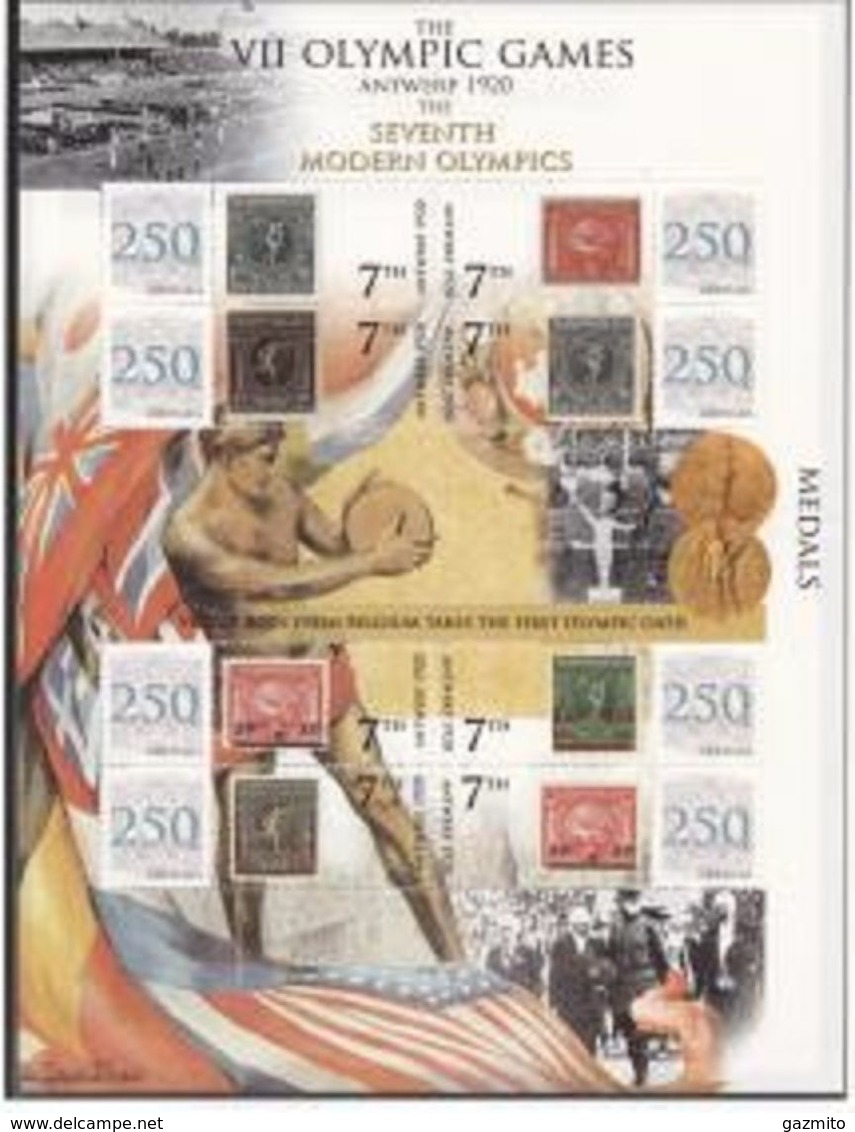 Grenada 2010, Olympic Games In Antwerp 1920, Olympic Stamps, Personalised, 8val In BF - Summer 1920: Antwerp
