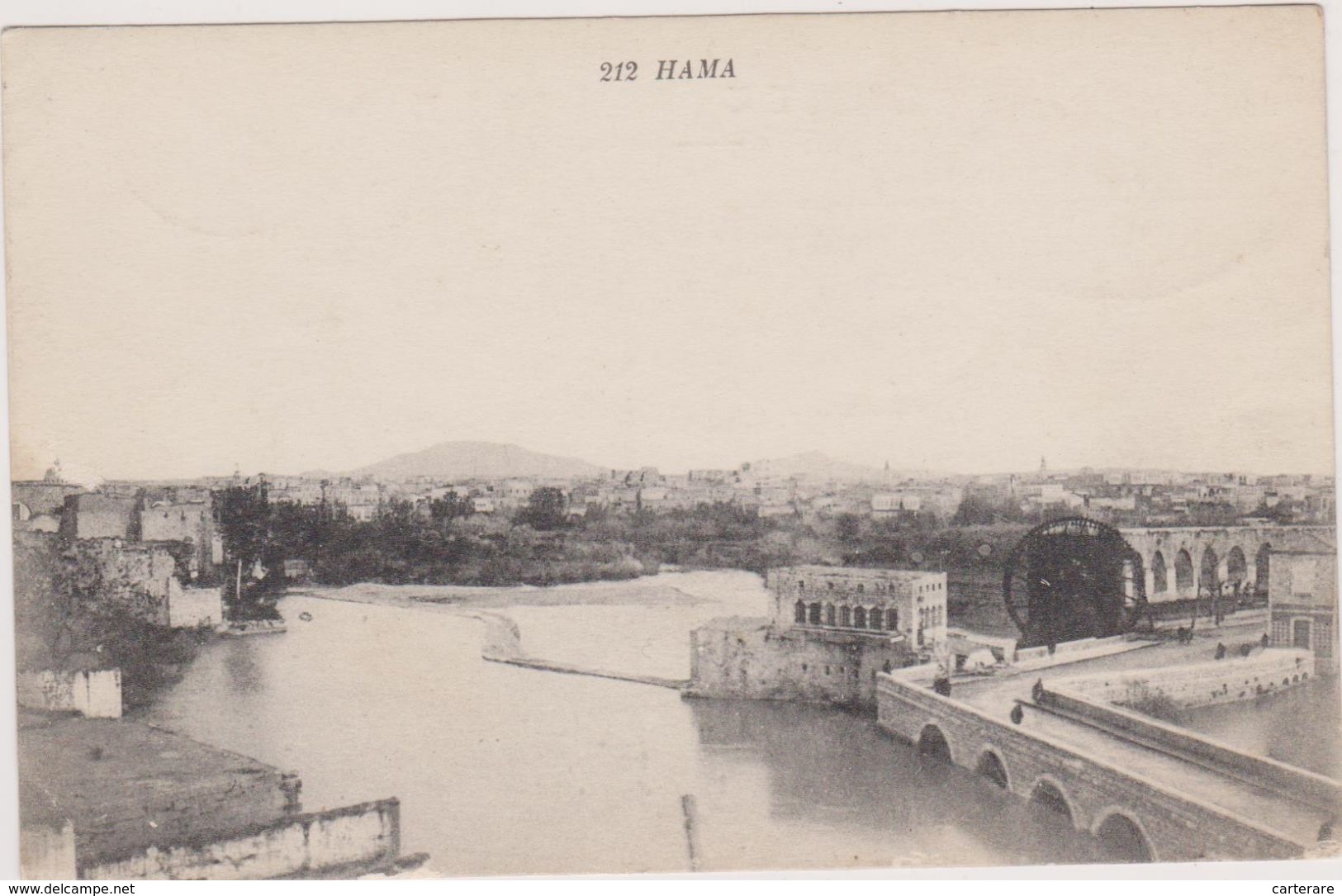 CARTE POSTALE ANCIENNE,ASIE,ASIA,SYRIE, SYRIA,HAMA EN 1928,HAMATH,EPIPHANIA,ROU E,MOULIN,VUE PANORAMIQUE - Syria