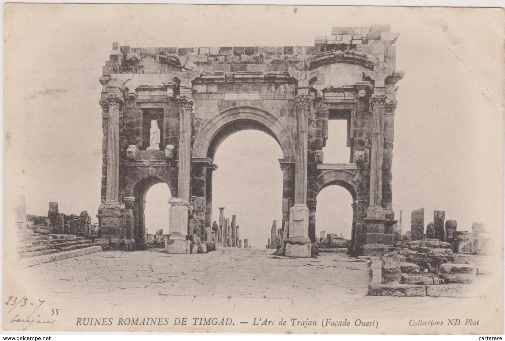 ALERIE,AFRIQUE DU NORD,CARTE ANCIENNE,Cité Antique,ruines Romaines,TIMGAD EN 1900,batna,aures,fondée Par Empereur Trajan - Batna