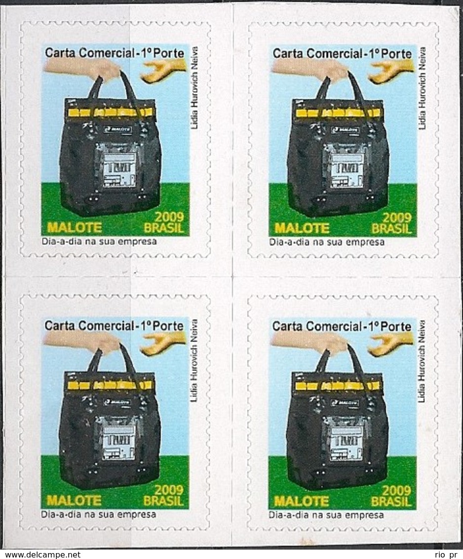 BRAZIL - BLOCK OF FOUR DEFINITIVES: EXPRESS MAIL (SELF-ADHESIVE) 2009 - MNH - Neufs