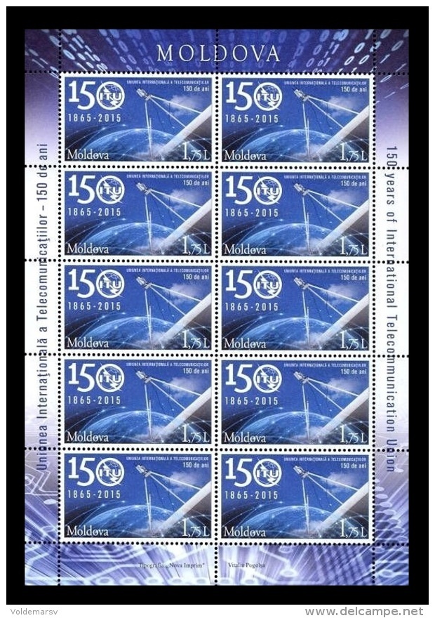 Moldova 2015 Mih. 906 International Telecommunication Union (M/S) MNH ** - Moldawien (Moldau)