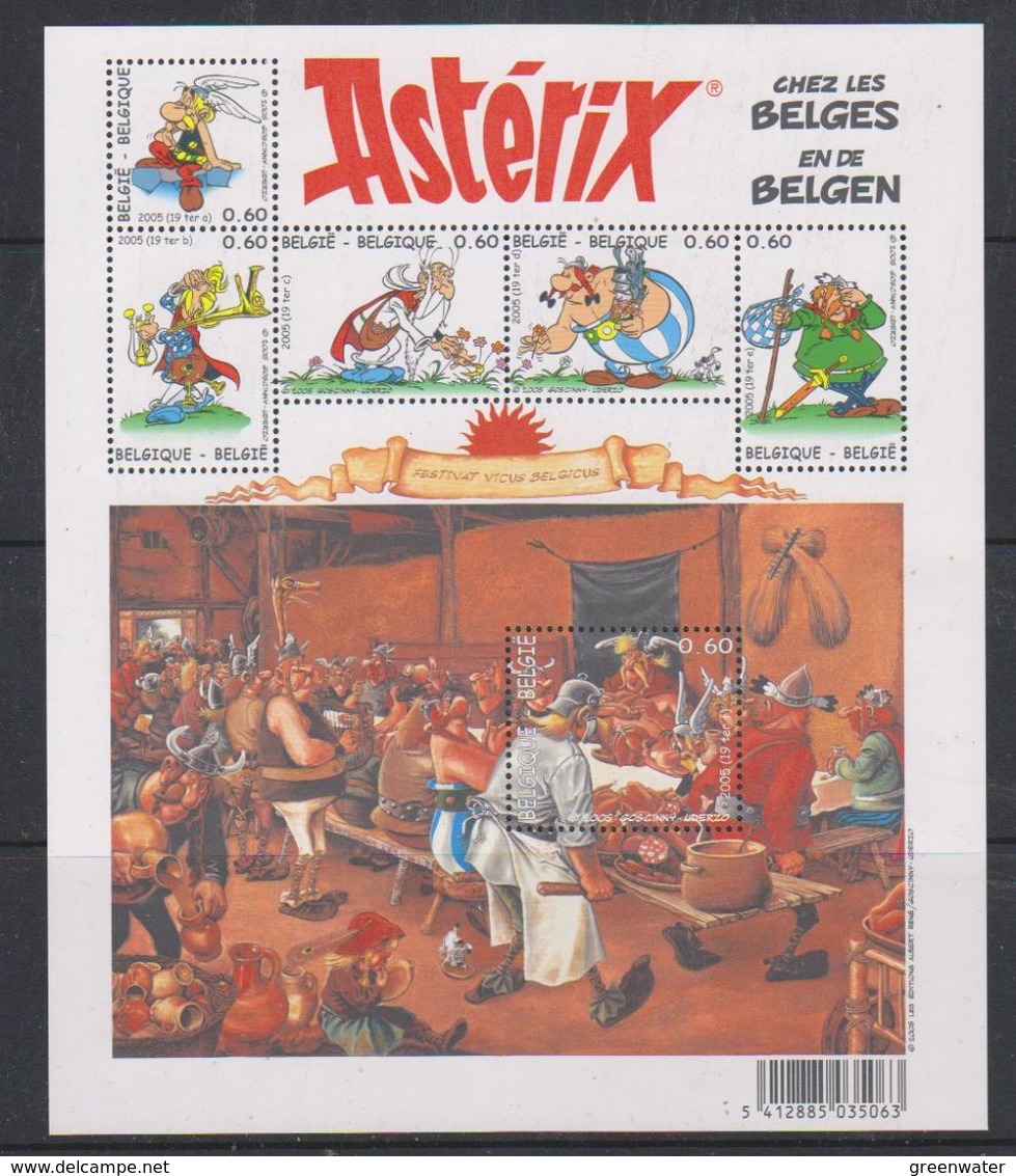 Belgie 2005 Asterix En De Belgen M/s Blok ** Mnh (F6984) @ Face Value - 1961-2001