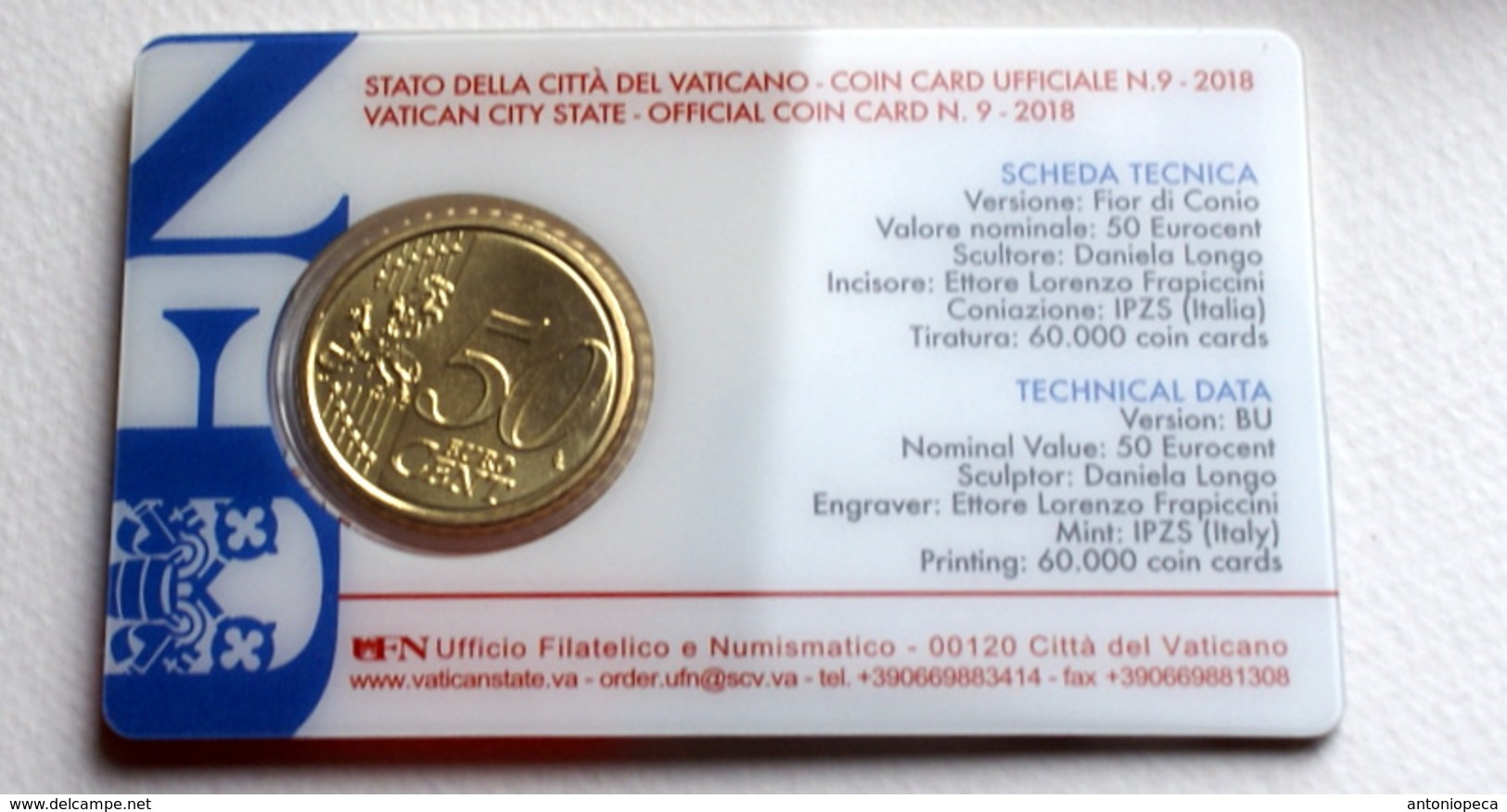 VATICANO 2018, THE COINCARD N, 9 - Vatican