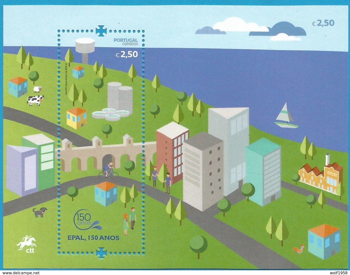 PORTUGAL EPAL (WATER COMPANY) 150 YEARS MNH SOUVENIR SHEET 2018 - Oblitérés