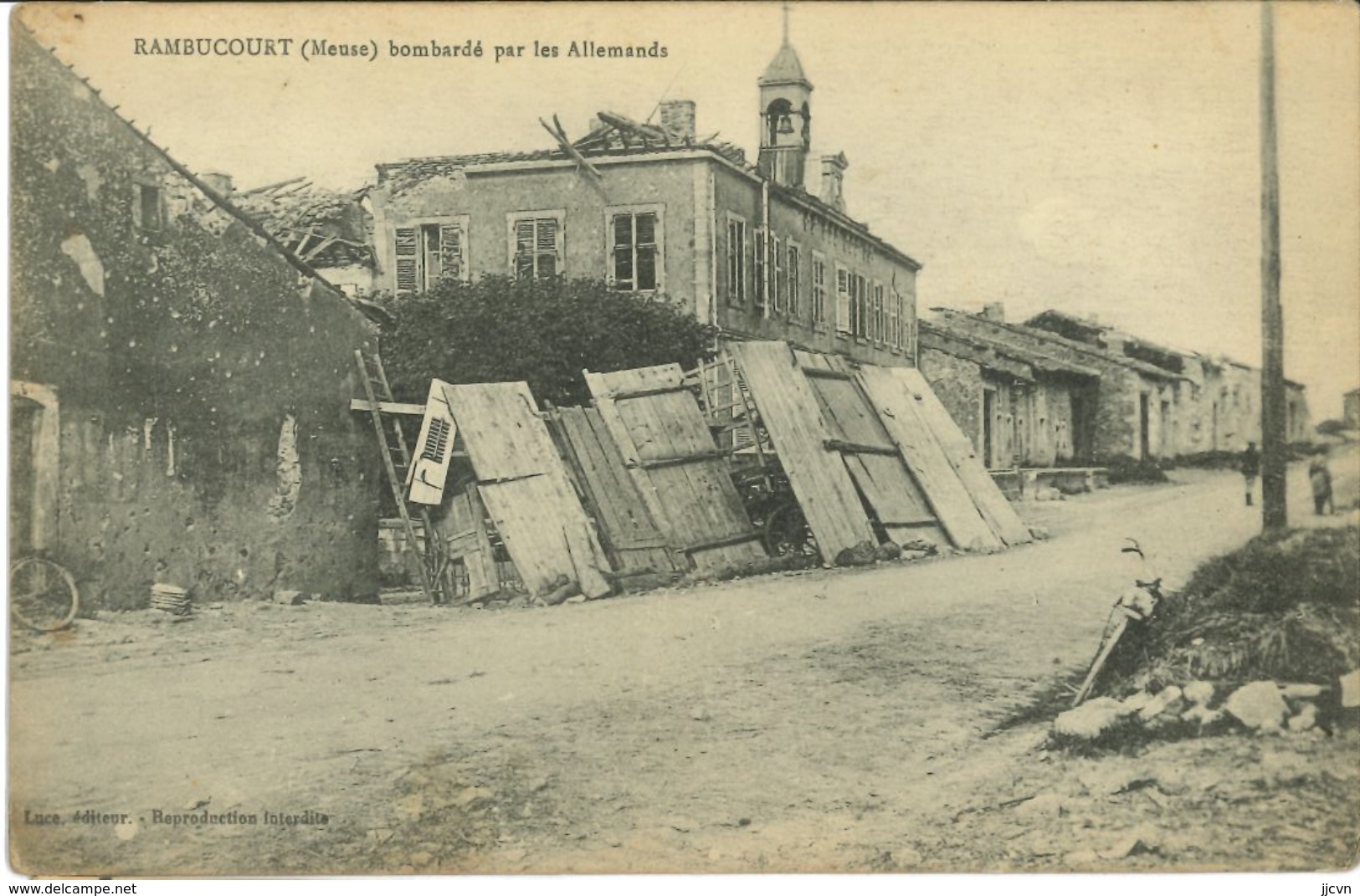 Rambucourt - Lot De 2 CP - Maisons Bombardées (voir Scan) - Souain-Perthes-lès-Hurlus