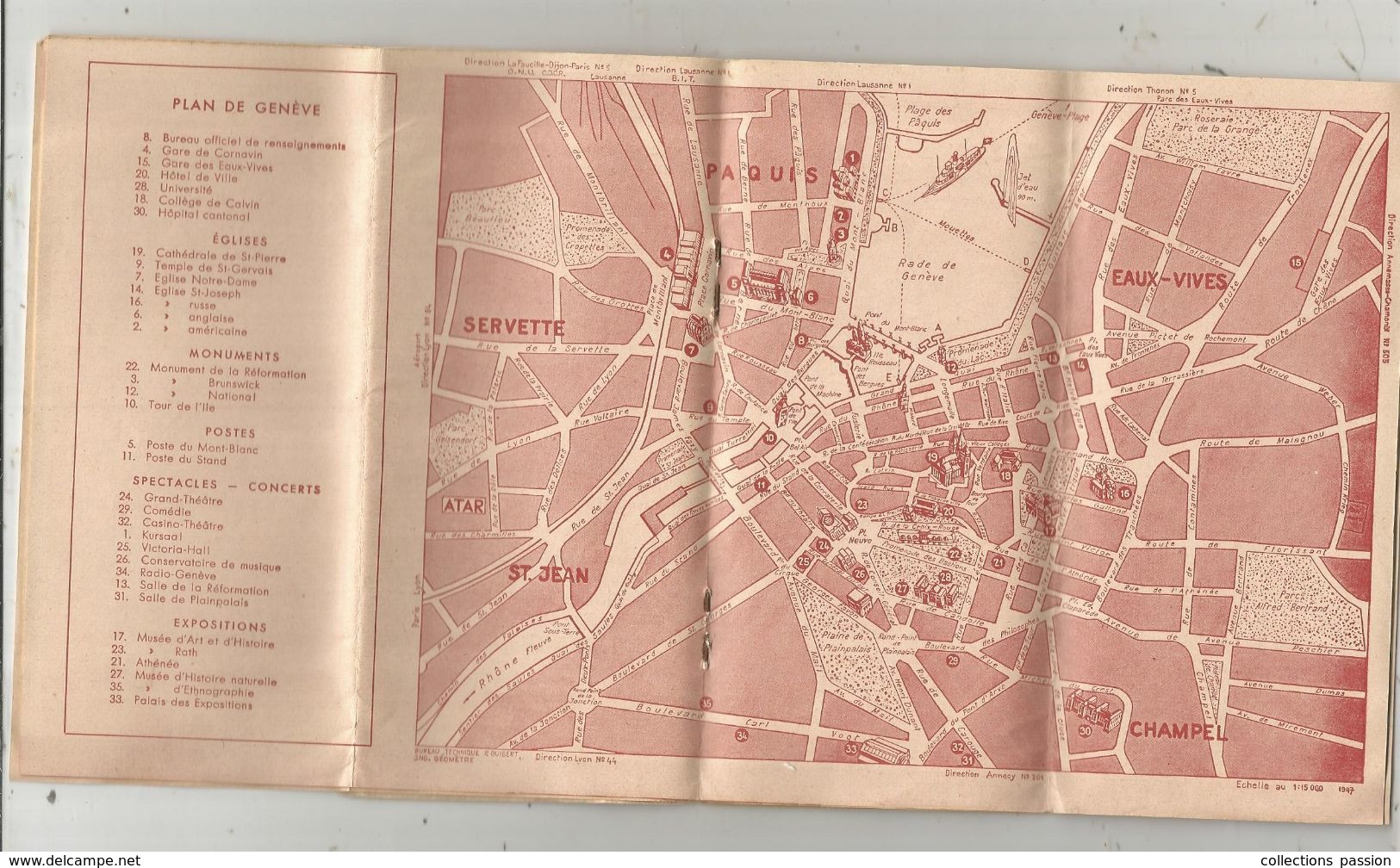 Programme , Suisse , GENEVE , SEVEN DAYS IN GENEVA ,1948 , 30 Pages ,6 Scans, Publicité , Plan , Frais Fr 2.85e - Programmes