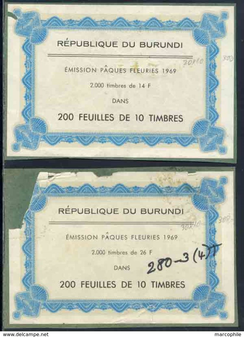 BURUNDI / 1969 ETIQUETTES DE FEUILLES DE TIMBRES / PEU COMMUN (ref 6534) - Neufs