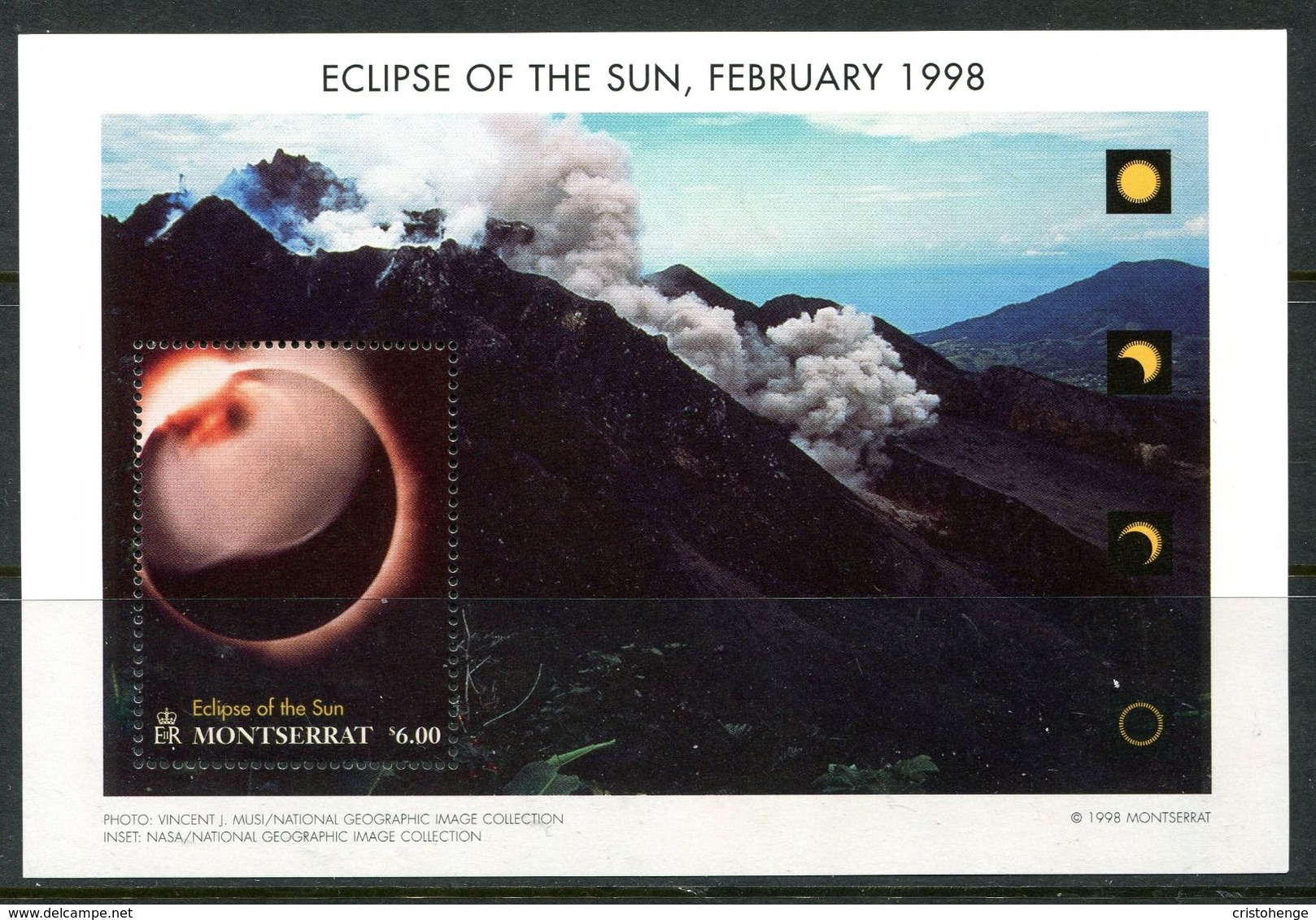 Montserrat 1998 Total Eclipse Of The Sun MS MNH (SG MS1108) - Montserrat