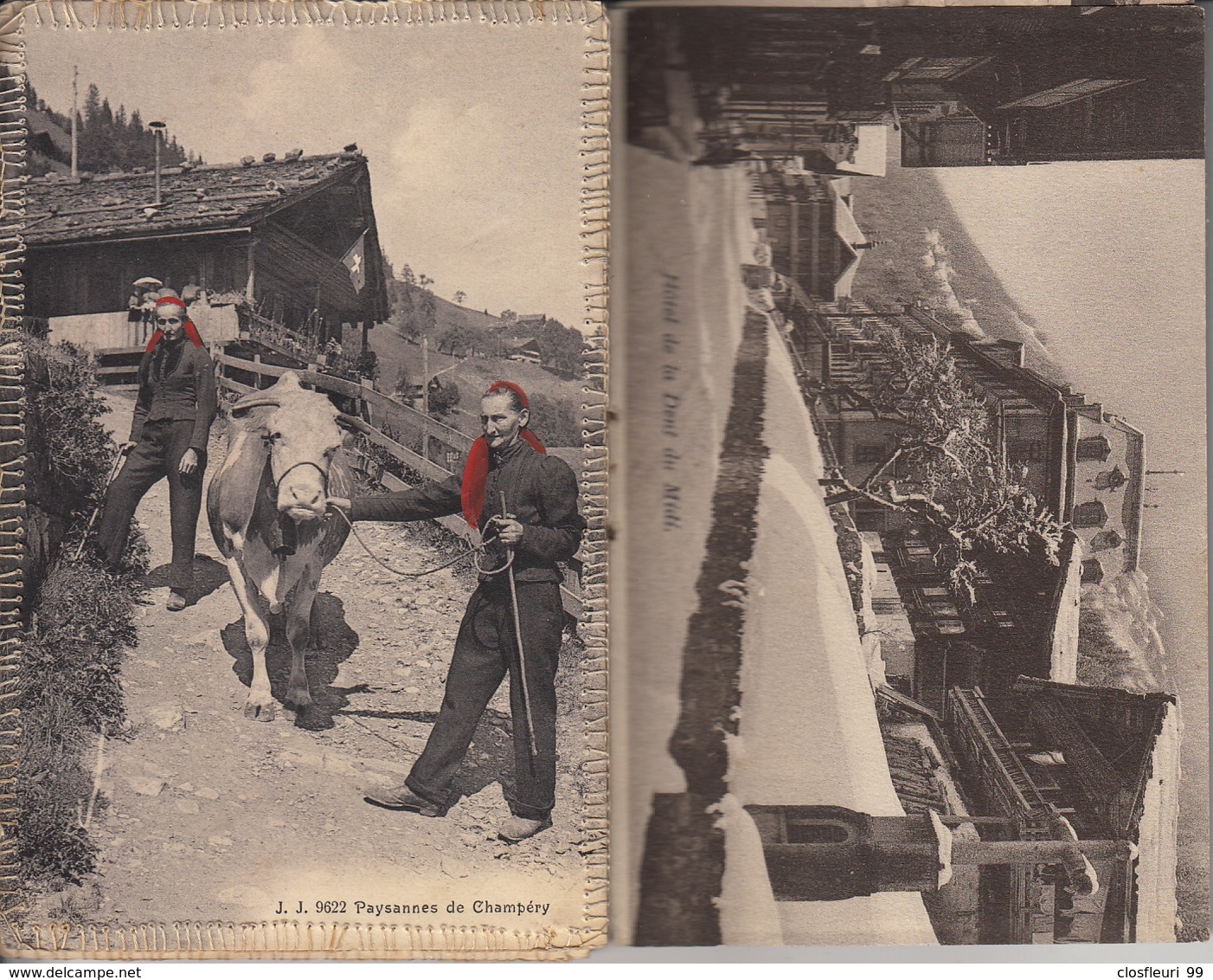 Champéry : premier carnet artisanal Julien Frères,d'anciennes cartes de Champéry