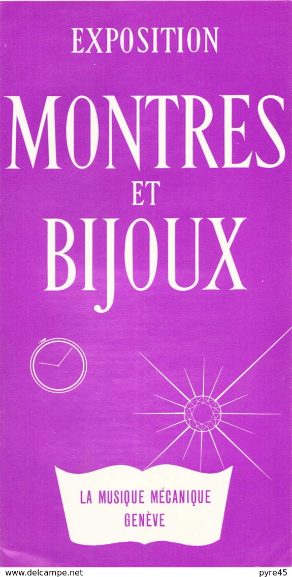 DEPLIANT EXPOSITION MONTRES ET BIJOUX LA MUSIQUE MECANIQUE GENEVE 1955 - Suisse