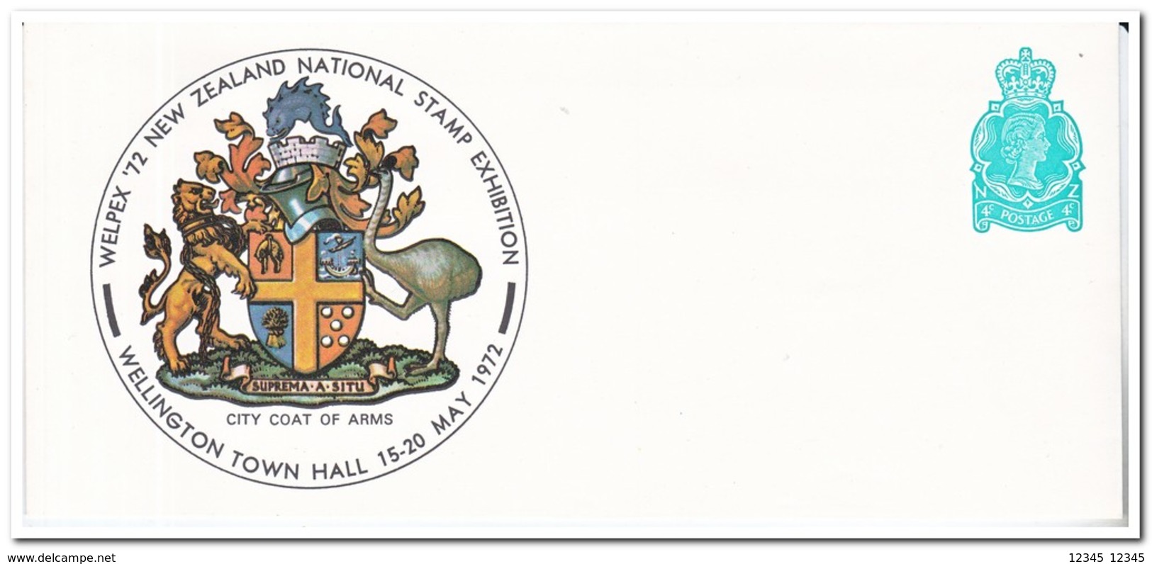 Nieuw Zeeland 1972, Prepaid Envelope, Welpex '72 National Stamp Exhibition, Unused - Entiers Postaux