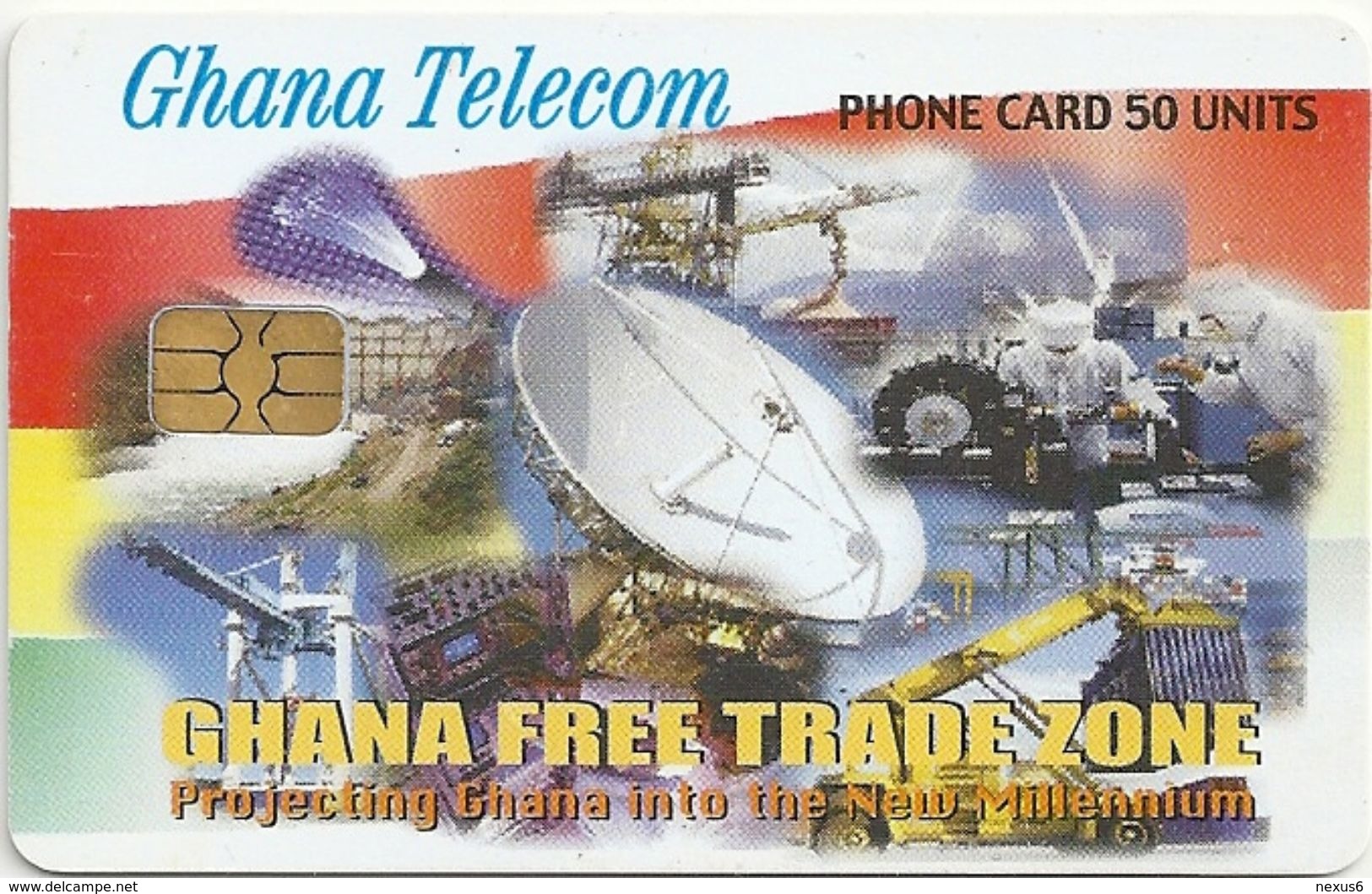 Ghana - Ghana Telecom - Free Trade Zone - 12.02, Axalto02, 50U, 1.300.000ex, Used - Ghana