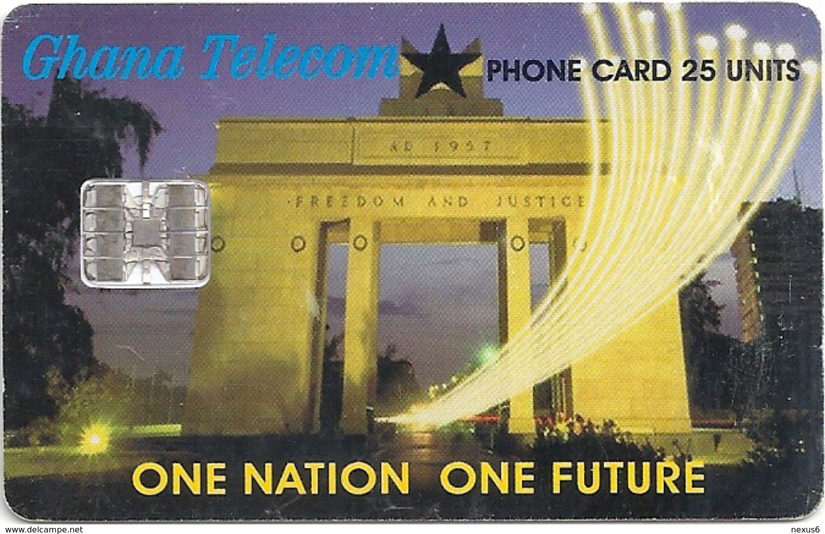 Ghana - Ghana Telecom - One Nation, One Future - 04.01, 25U, 620.000ex, Used - Ghana