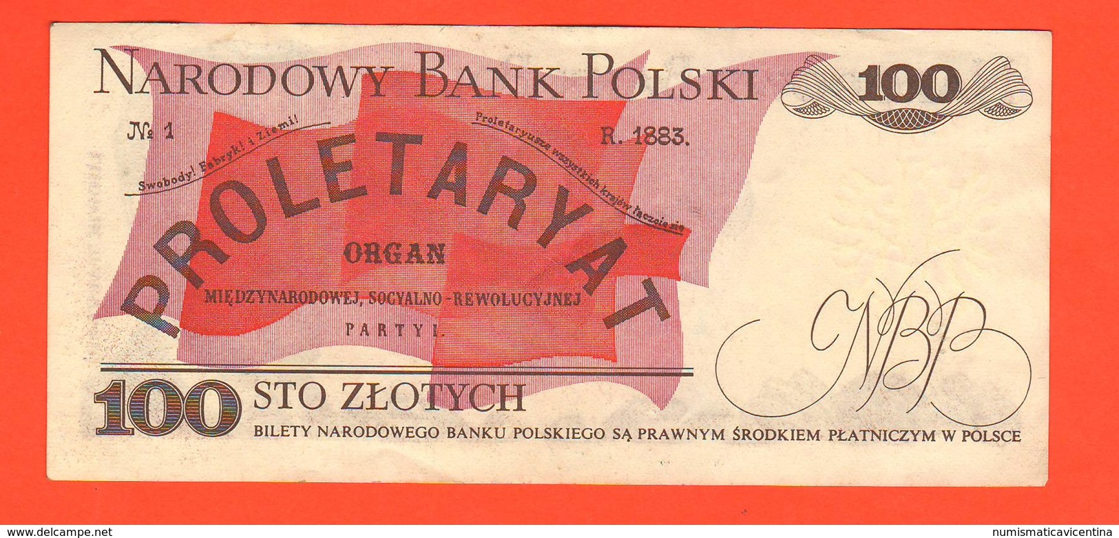 Polonia Polska Poland 100 Zloty 1988 Ludwik Warynski PROLETARYAT - Polonia