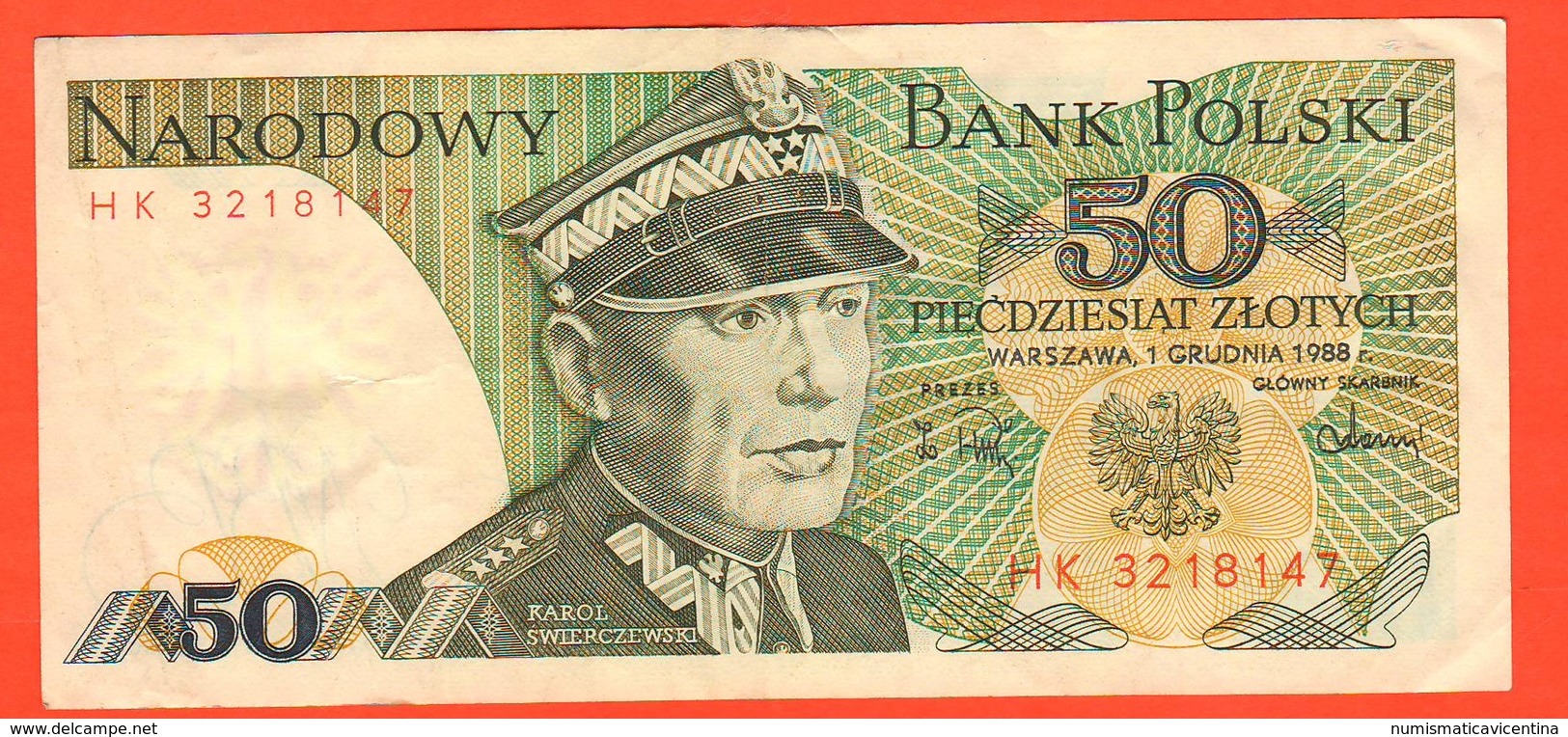 Polonia Polska Poland 50 Zloty 1988 KAROL SWIERCZEWSKI - Polonia