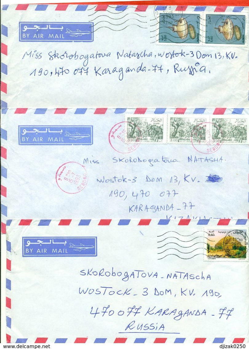 Algeria 1993.Tree Envelope Passed The Mail. Airmail. - Algeria (1962-...)