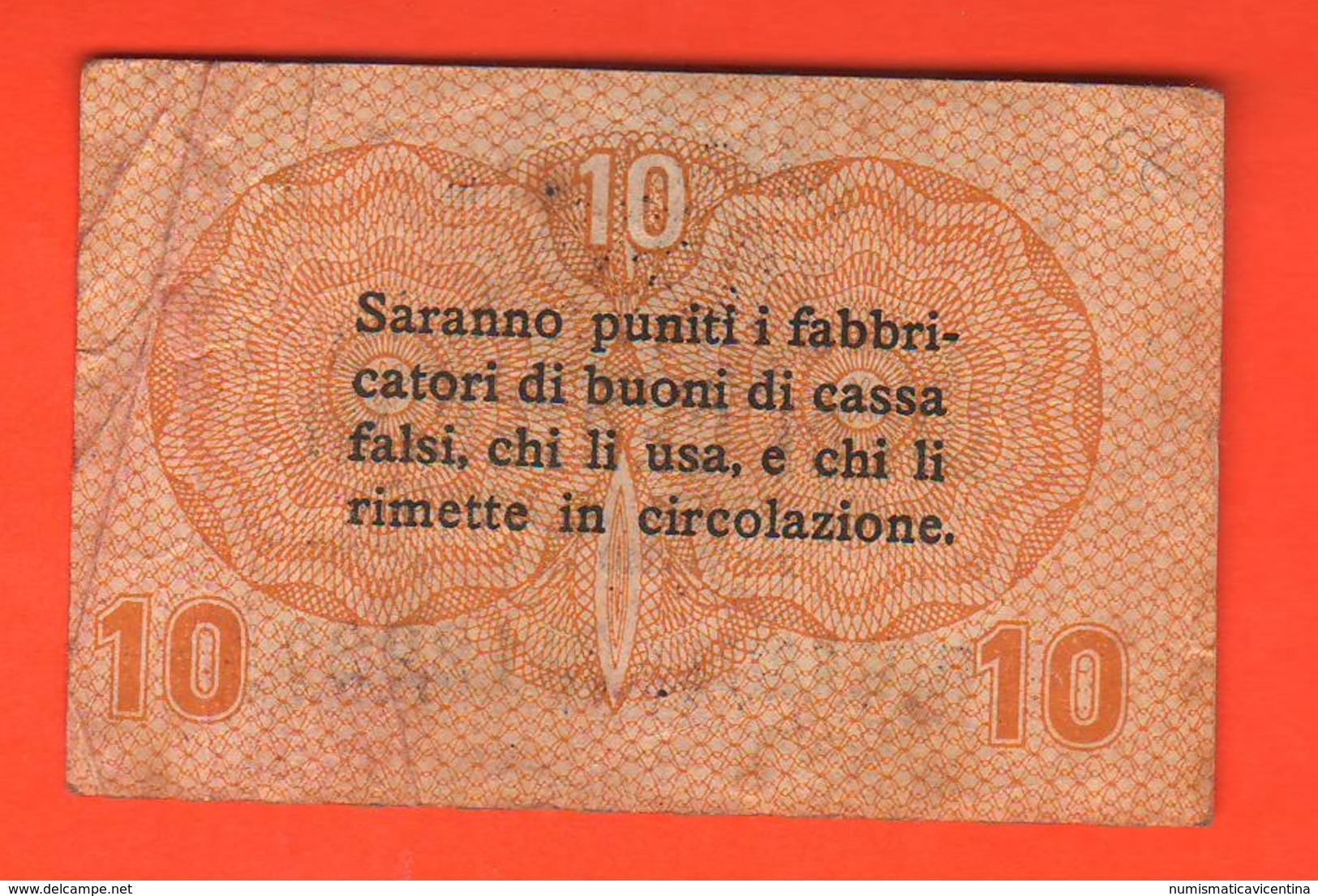 10 Centesimi Cassa Veneta Prestiti Udine 1918 War Currency - [ 4] Emissioni Provvisorie