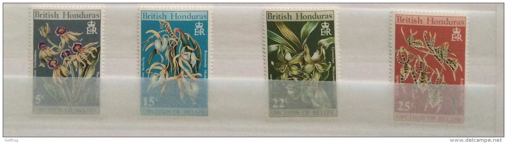 British Honduras  QE2  1970 Orchids And Hardwood Sets Mnh - British Honduras (...-1970)