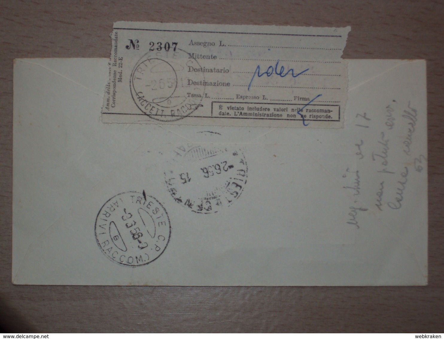 ITALIA BUSTA PRIMO GIORNO FDC F.D.C. RACCOMANDATA REALMENTE VIAGGIATA TRIESTE 1956 ANNIVERSARIO REPUBBLICA - 1946-60: Marcophilia