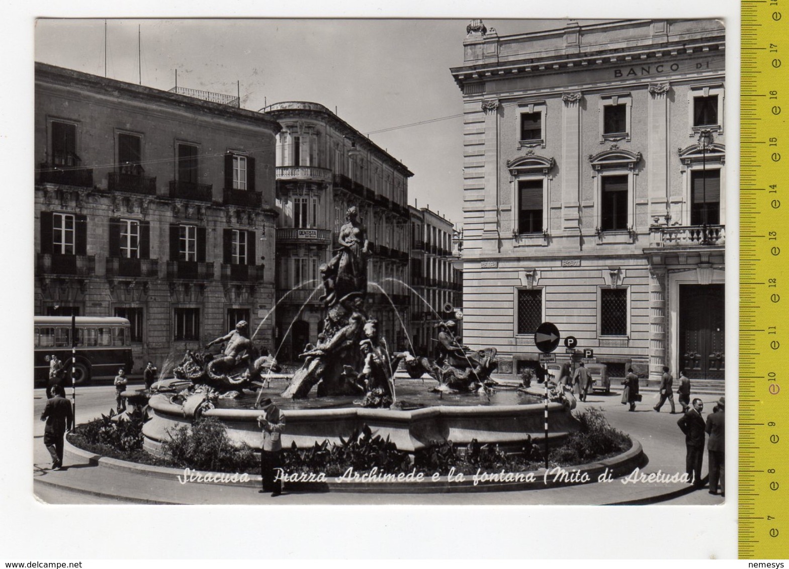 1963 SIRACUSA Piazza Archimede E La Fontana FG V SEE 2 SCANS Animata - Siracusa