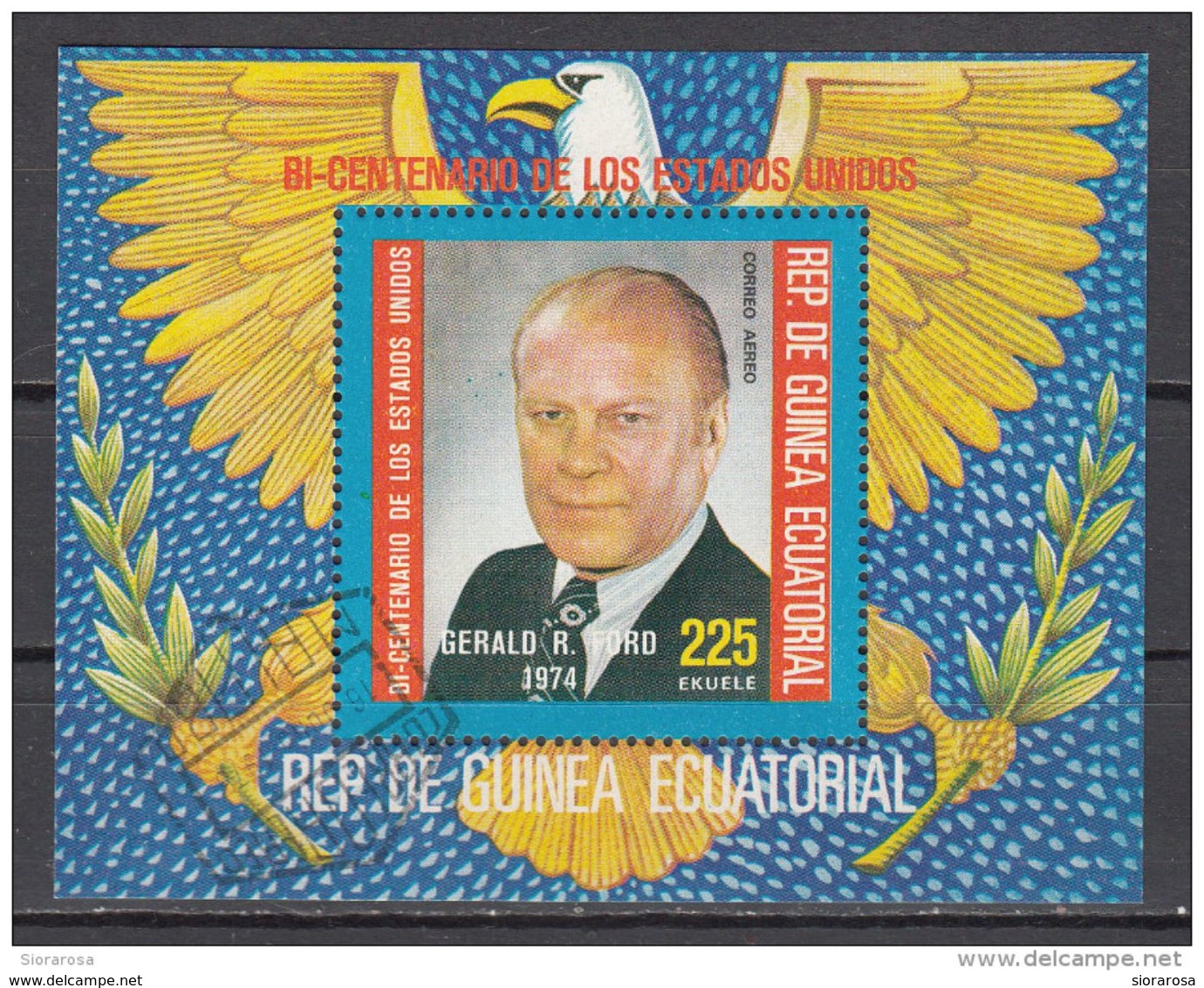 Guinea Equatoriale 1974 200° Anniv. Stati Uniti USA  Sheet Perf. - Guinea Equatoriale