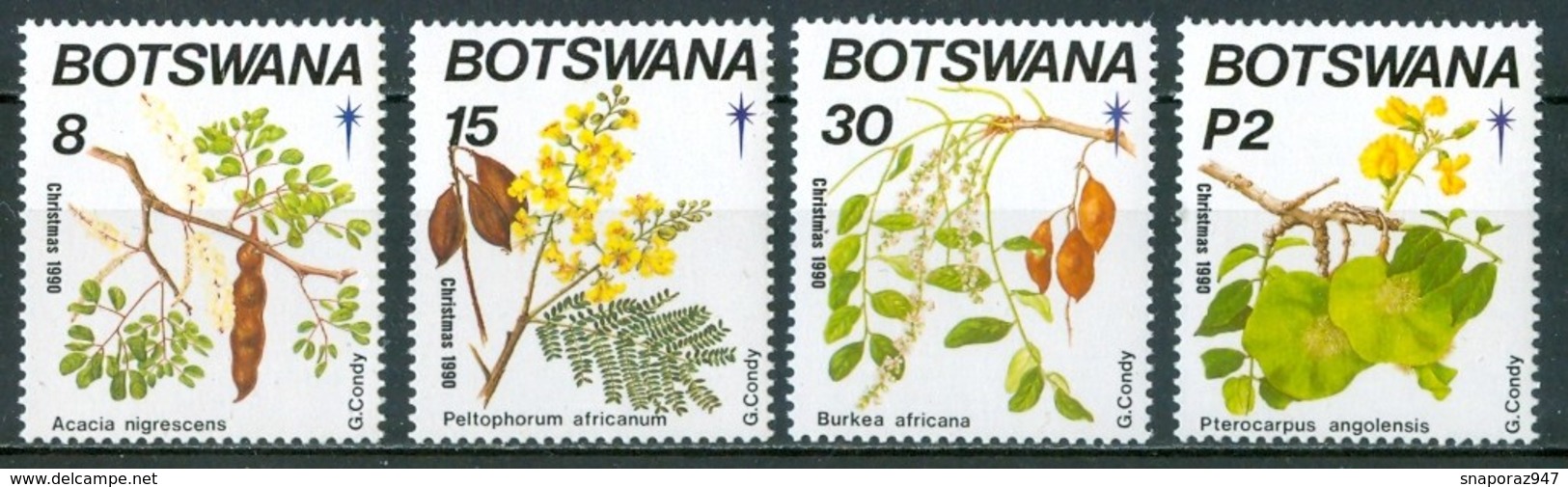 1990 Botswana Fiori Flowers Fleurs Frutta Fruit Natale Christmas Noel MNH** Fio214 - Natale