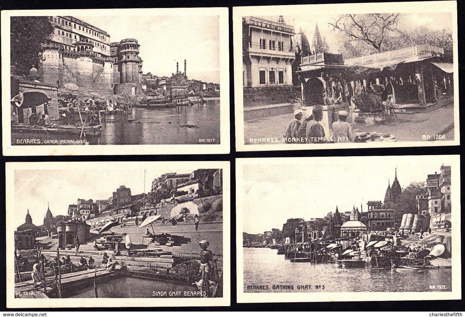 6 X OLD CPA - INDIA - INDES ---- BENARES - 2 Scans - LOOK AND COMPARE!! - Inde