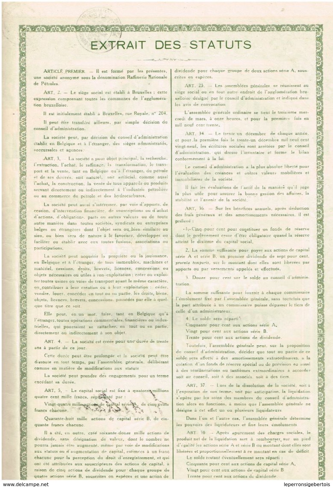 Action Ancienne - Raffinerie Nationale De Pétroles - Titre De 1928 - N° 5697 - Oil