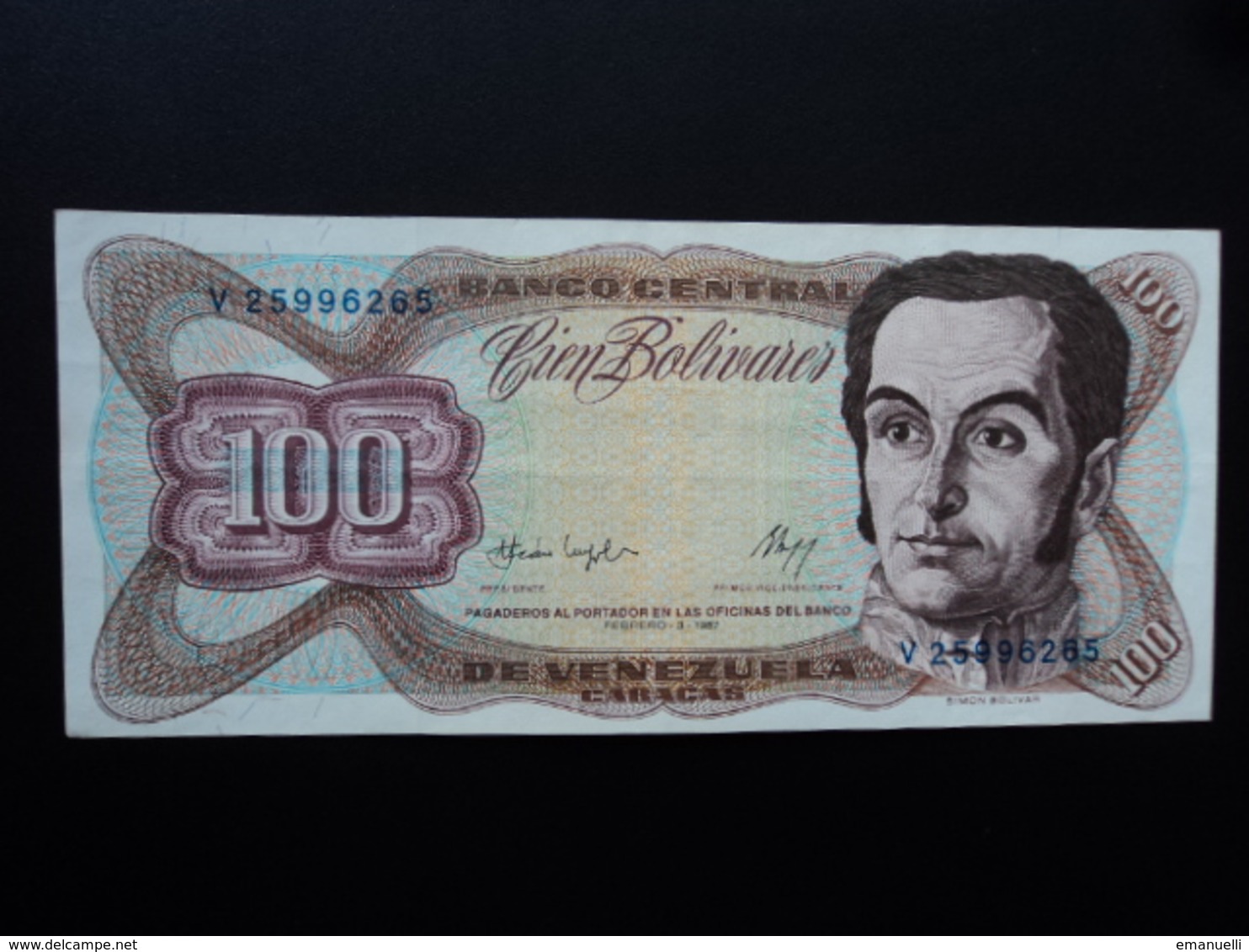 VENEZUELA : 100 BOLIVARES    3.2.1987   P 66a    TTB+ - Venezuela