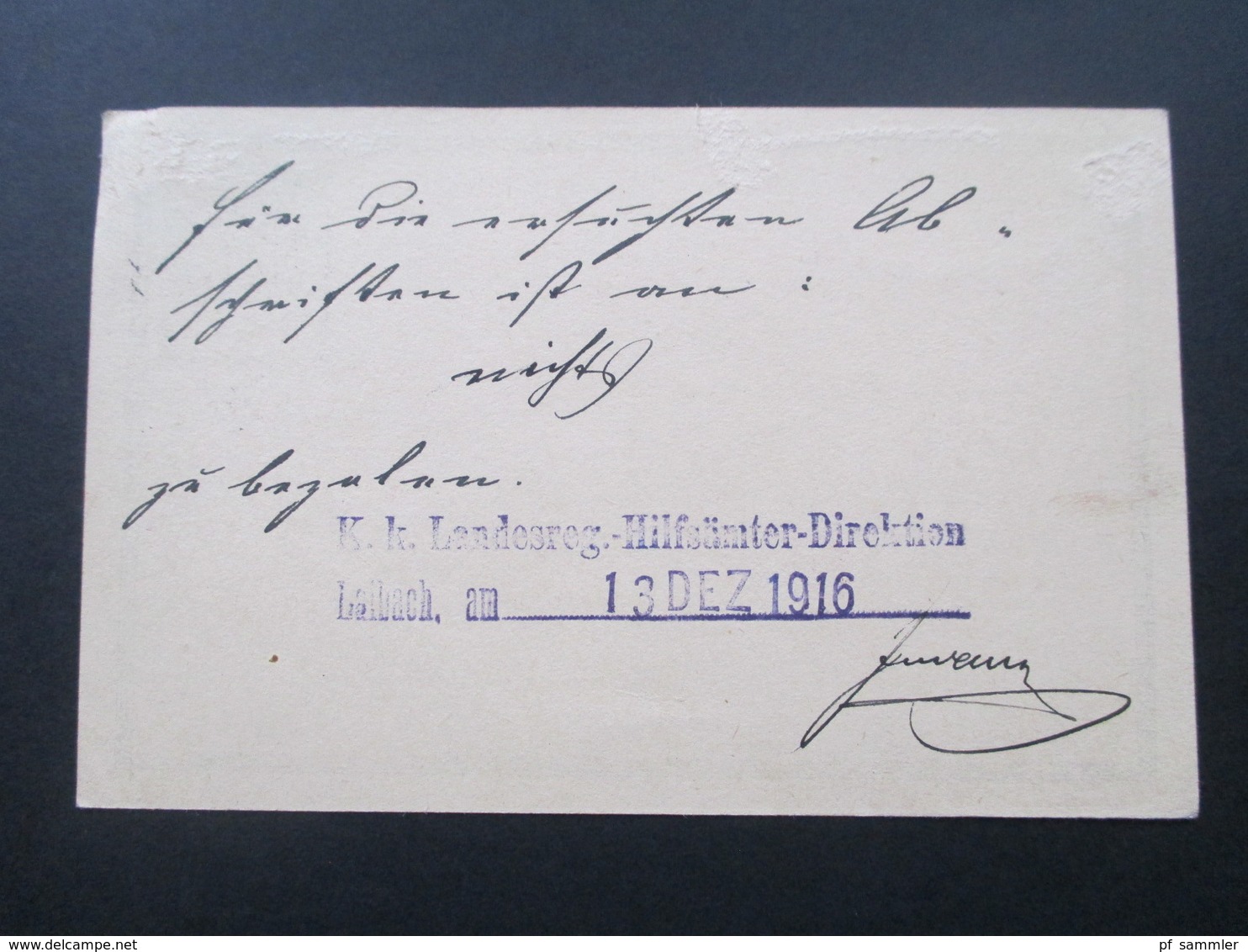 Österreich 1916 Ganzsache Zensurkarte 1. WK Laibach Nach Triest. Handschriftlicher Vermerk: Evakuirt - Briefe U. Dokumente