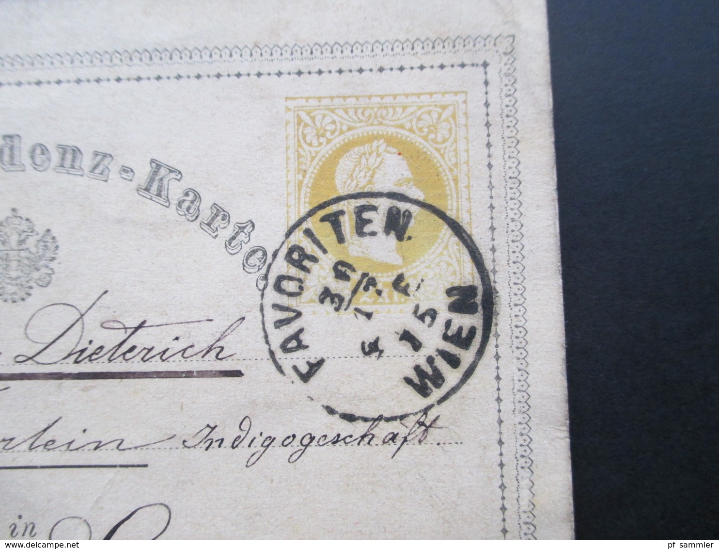 Österreich 30.12.1875 Ganzsache Stempel K1 Favoriten Wien Nach Stuttgart Indigogeschäft. Prosit Neujahr! - Briefe U. Dokumente