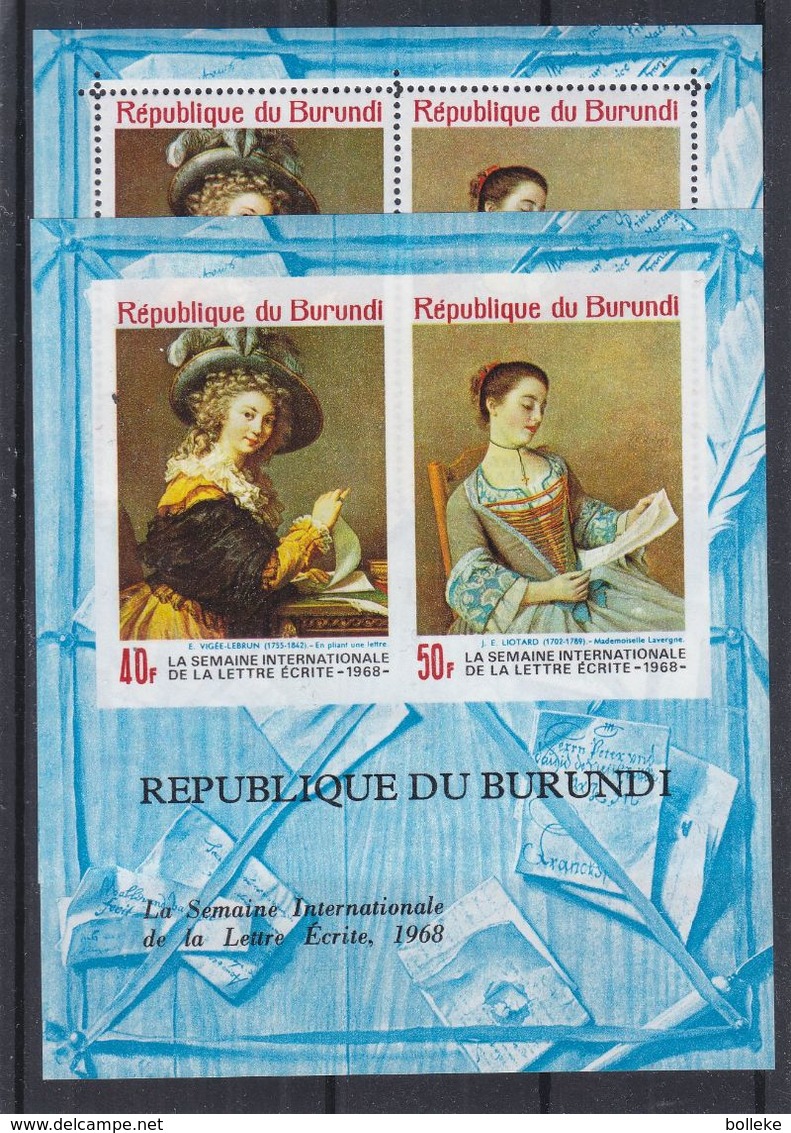 Burundi - COB BF 25 / 25 A ** - MNH - Bloc Dentelé Et NON Dentelé - Peintures - Lettre - Neufs