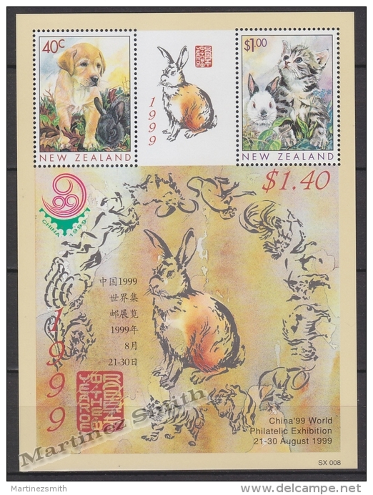 New Zealand - Nouvelle Zelande 1999 Yvert BF 134 China'99, International Philatelic Exhibition - Miniature Sheet - MNH - Nuevos