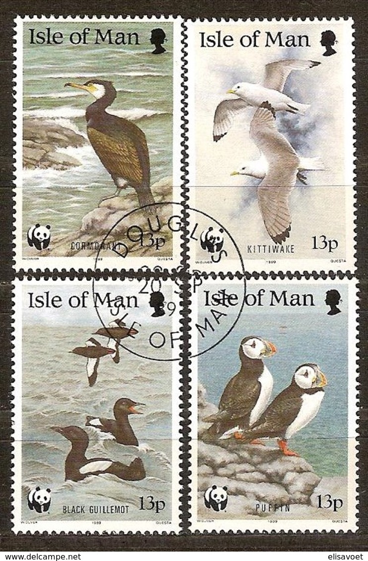 Île De Man 1989 Yvertn°  408-411  (°) Oblitéré Used Cote 5,00 Euro Faune WWF Oiseaux Vogels Birds - Man (Ile De)