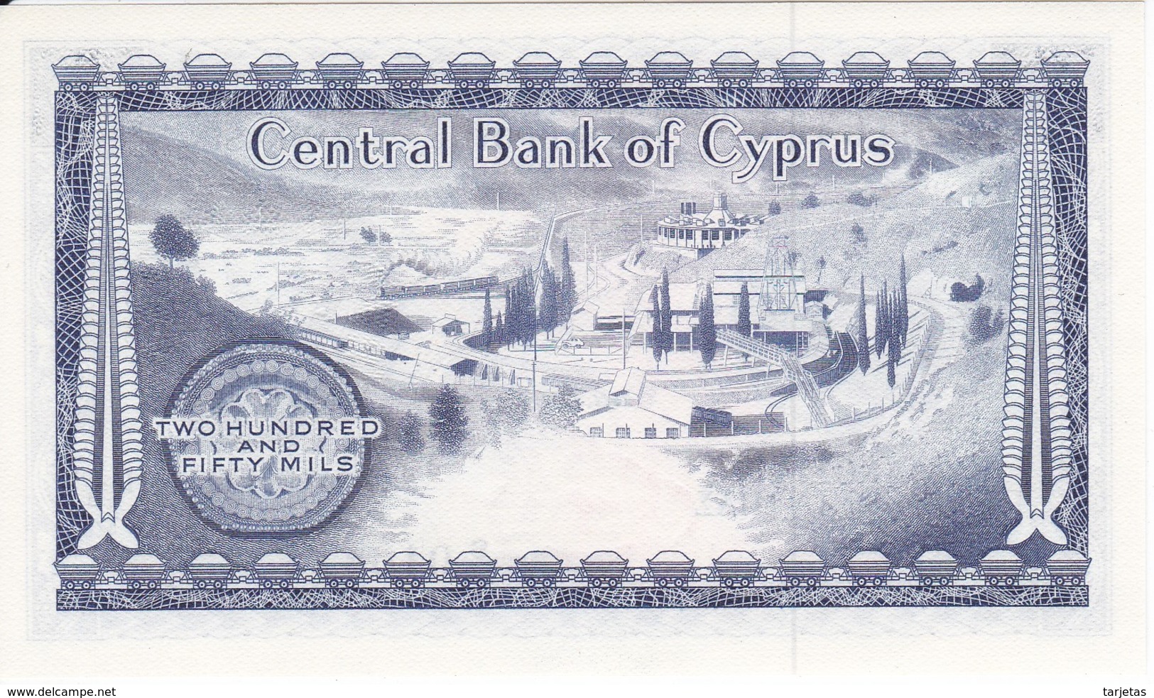 BILLETE DE CHIPRE DE 250 MILS DEL AÑO 1982 SIN CIRCULAR - UNCIRCULATED (BANKNOTE) - Cyprus