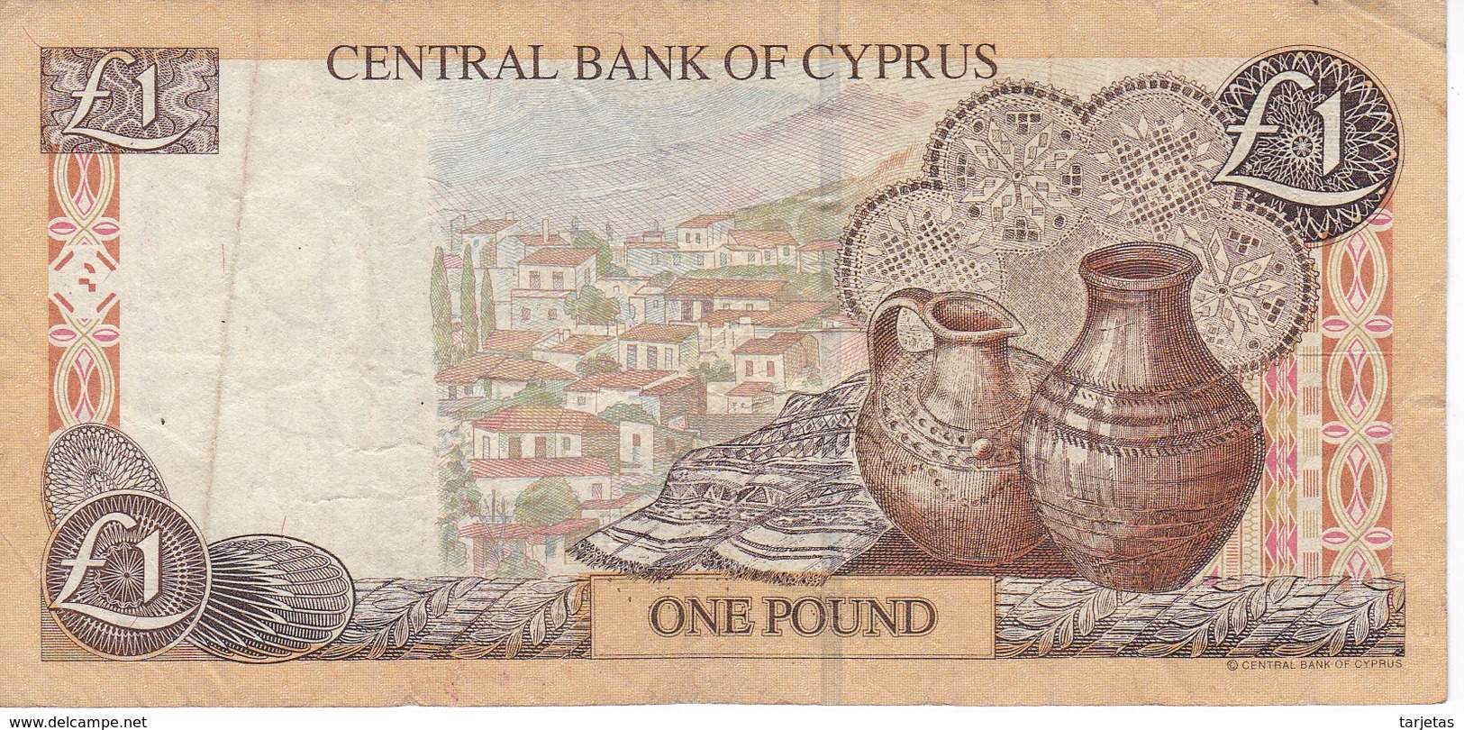 BILLETE DE CHIPRE DE 1 LIRA DEL AÑO 1998  (BANKNOTE) - Chypre