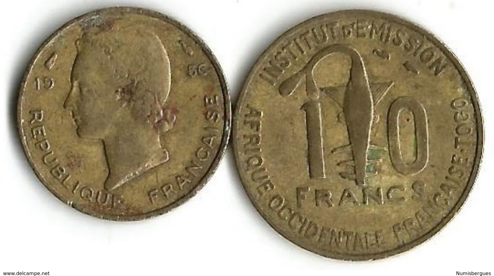 Lot 2  Pièces De Monnaie - 5 Et 10 Francs - Togo