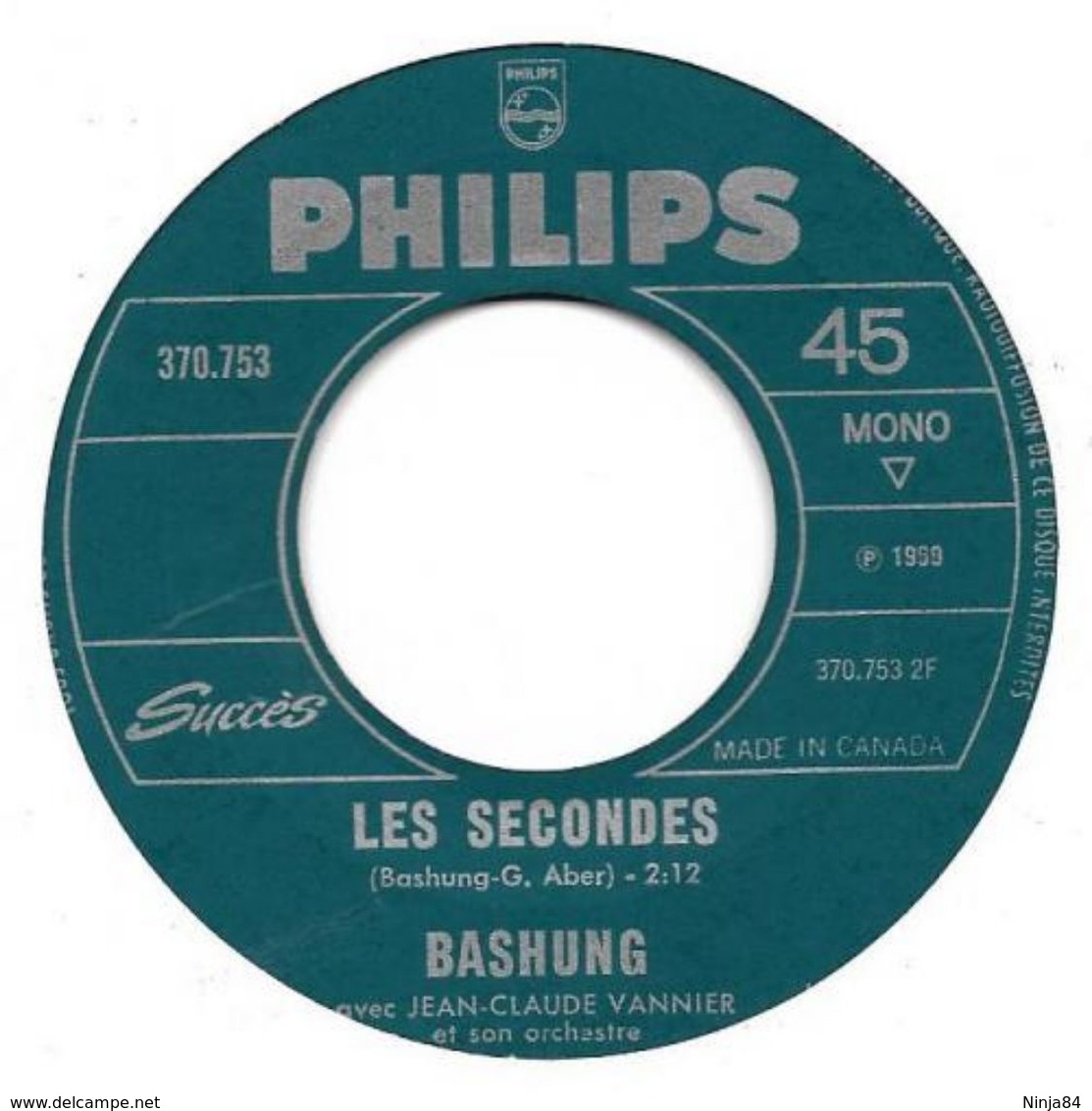 SP 45 RPM (7")  Alain Bashung " Les Romantiques "  Canada - Other - French Music