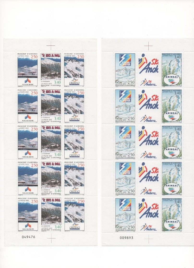 TIMBRES ANDORRE  FEUILLES COMPLETES - Unused Stamps