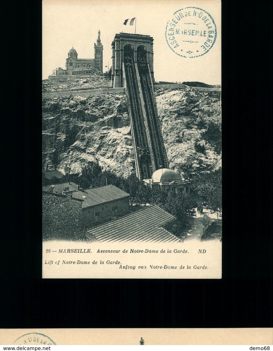 Marseille CPA CPSM 13 Bouches Du Rhône Notre Dame De La Garde Ascenseur - Notre-Dame De La Garde, Ascenseur