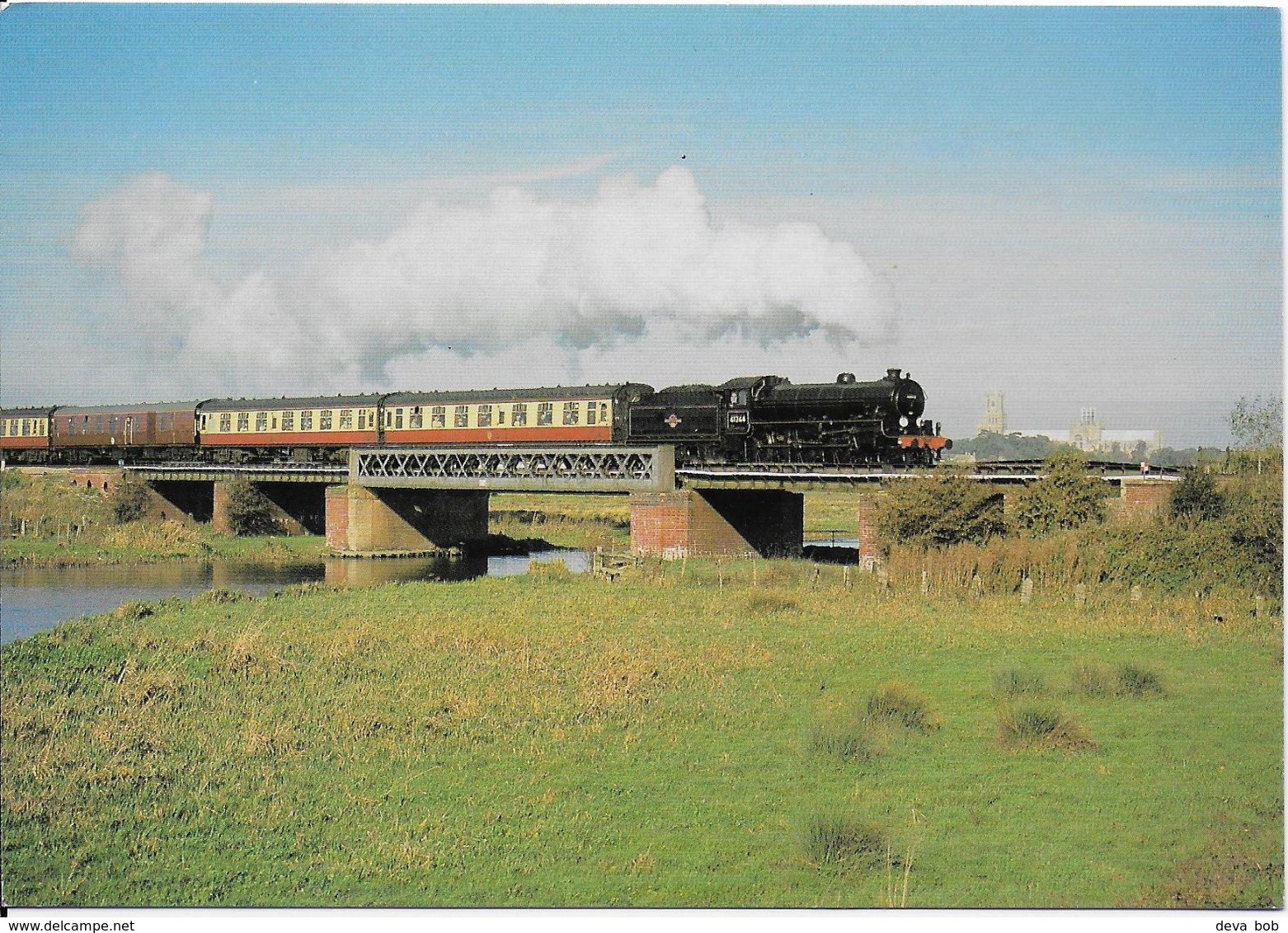 Railway Postcard LNER B1 61264 River Great Ouse Ely Thompson 4-6-0 Loco - Trains