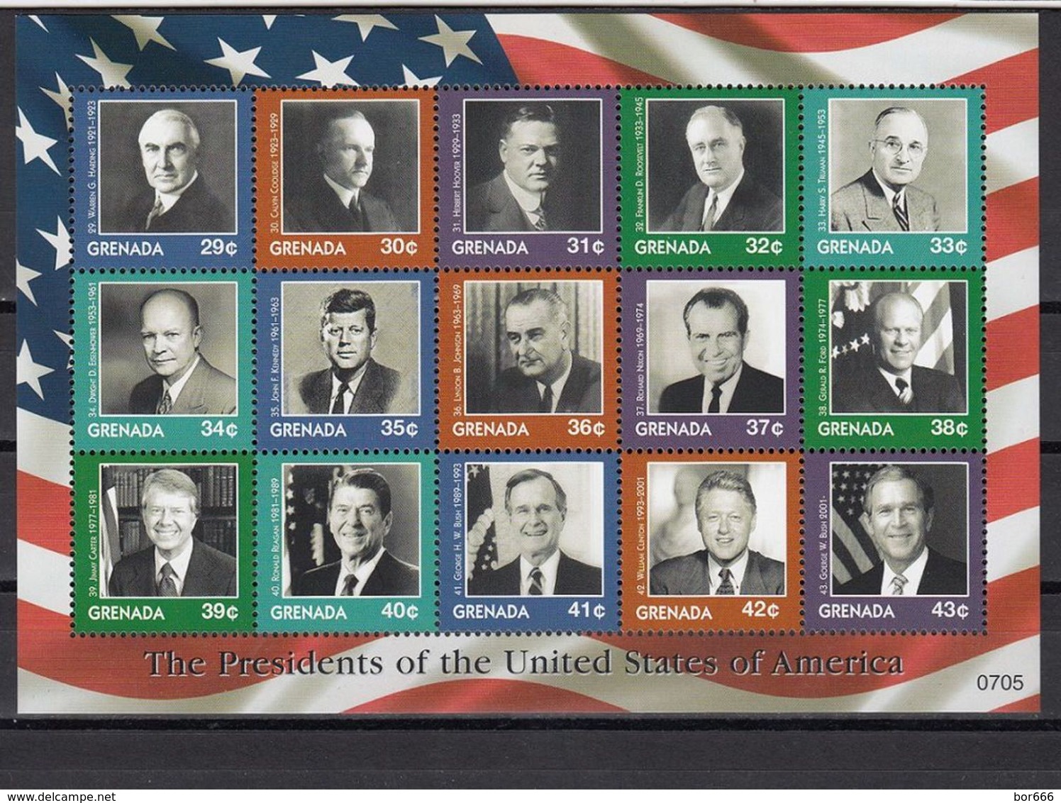 Grenada - PRESIDENTS OF USA 2007/2008 MNH - Grenada (1974-...)