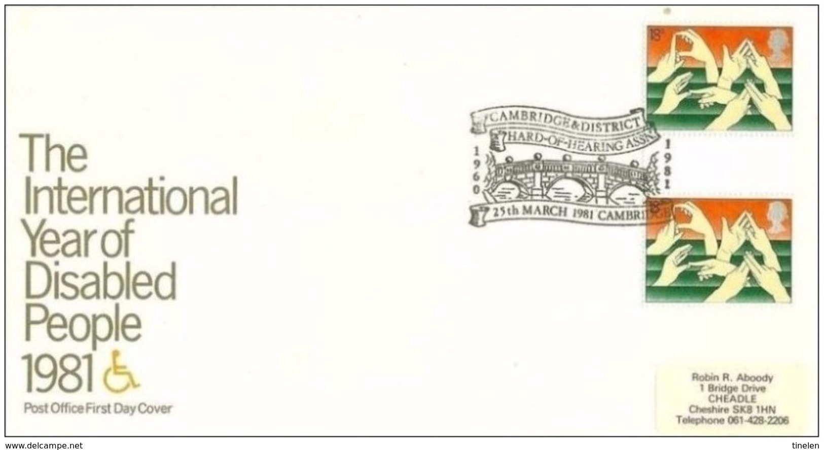 INGHILTERRA - 25 3 1981  FDC DISABILI  ANNULLO 37° NATIONAL SPINAL UNIT - Handicap