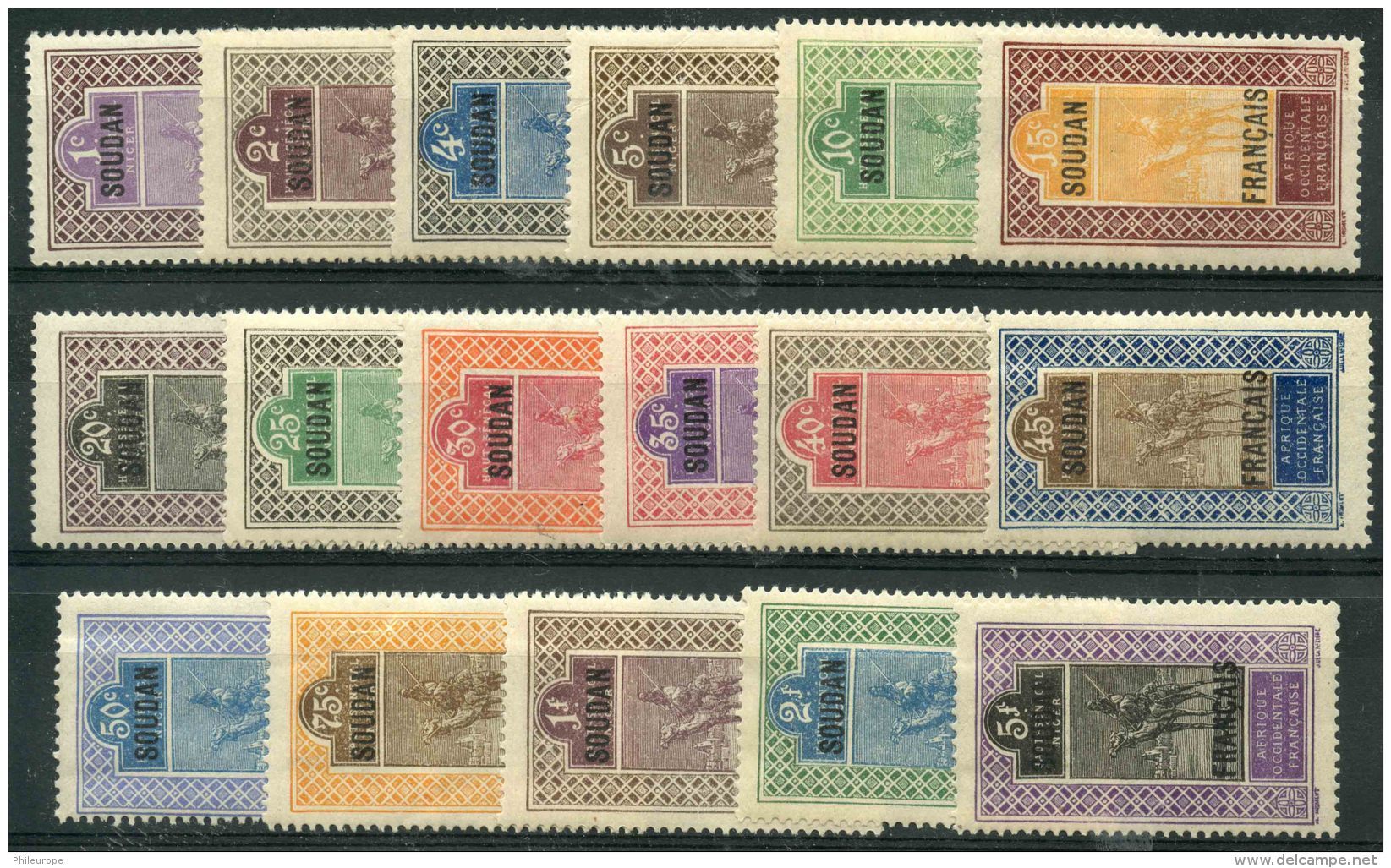 Soudan (1921) N 20 à 36 * (charniere) - Neufs