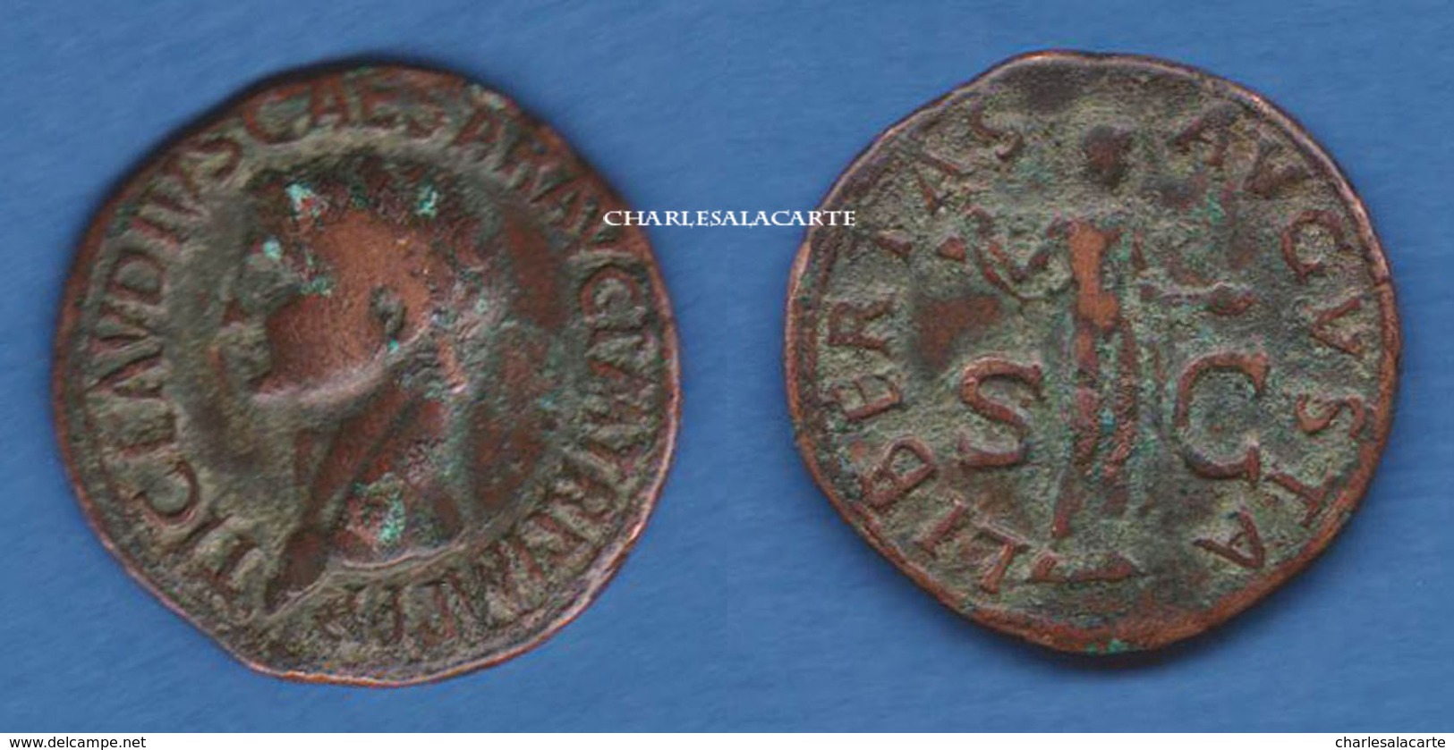 CLAUDIUS CLAUDE TYPE AS  COPPER  DATE 50-54  ROME GOOD/VERY GOOD CONDITION TB+ PLEASE SEE SCAN - Les Julio-Claudiens (-27 à 69)