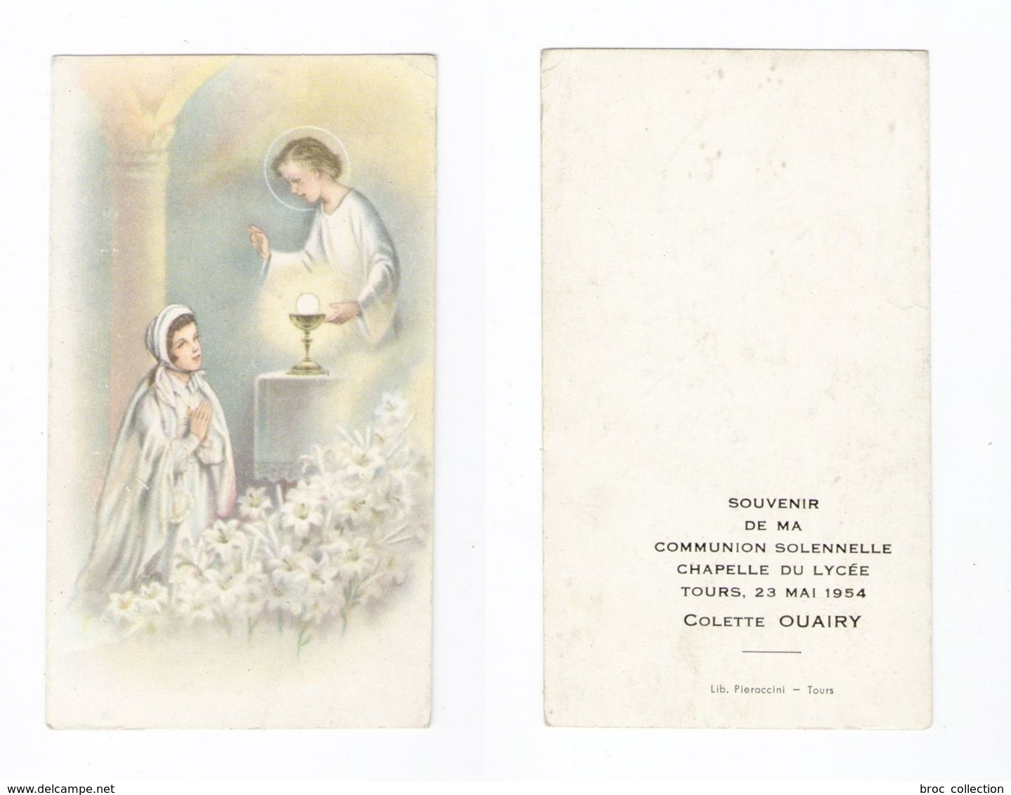 Images Religieuses Tours Communion Solennelle De Colette Ouairy 1954 Chapelle Du Lycee